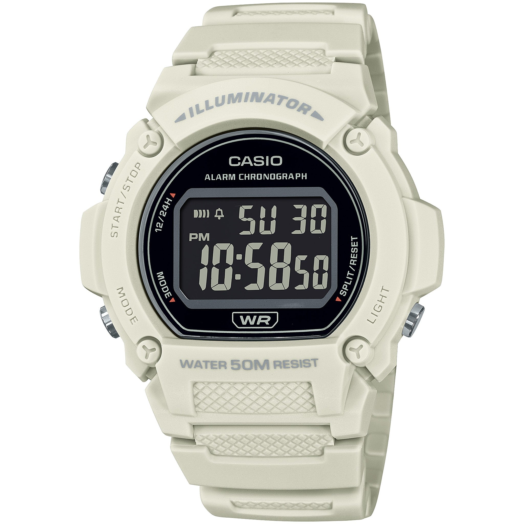Casio Men's Watch W-219HC-8B Quartz Digital White Black