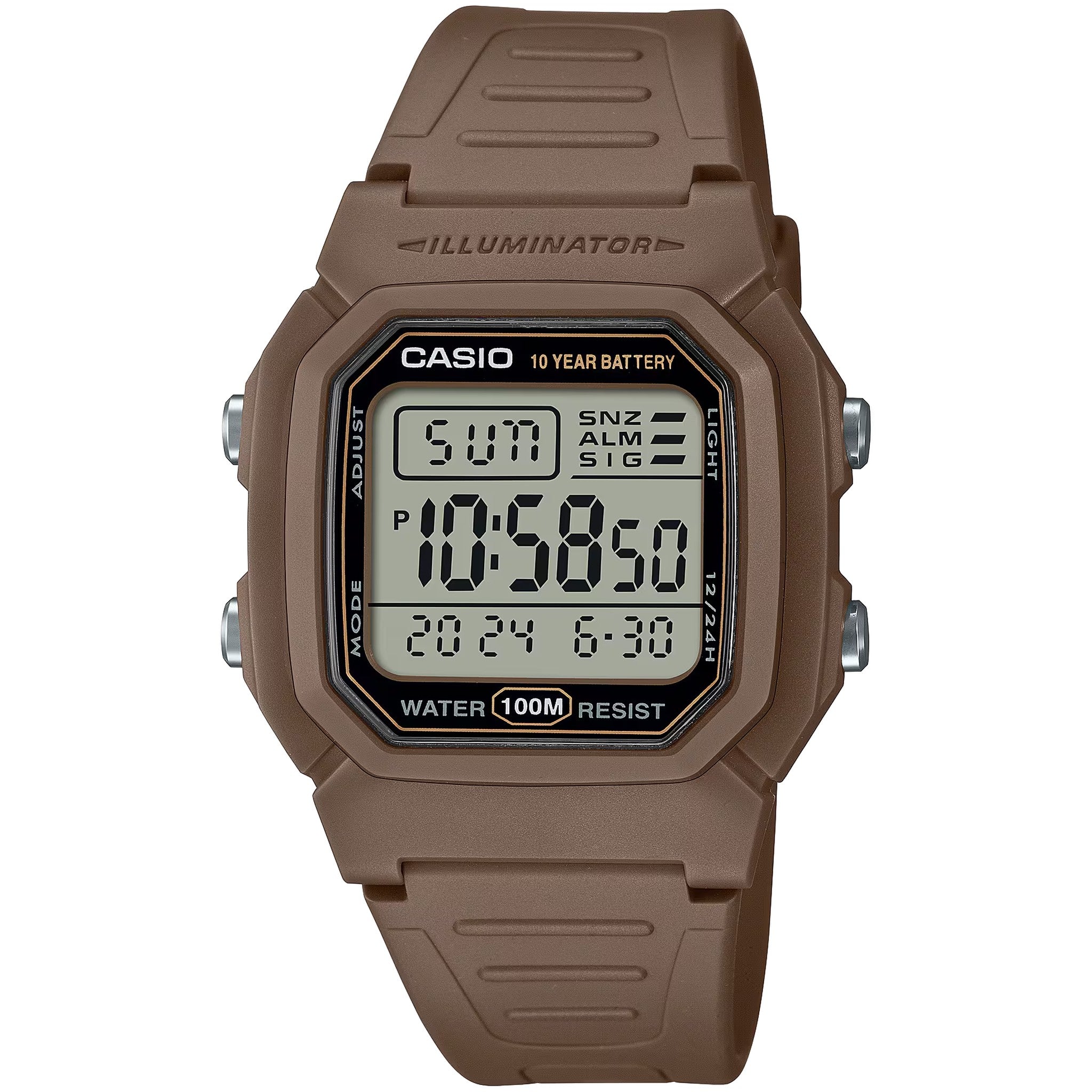 Casio Men's Watch W-800H-5A Quartz Digital Brown Black