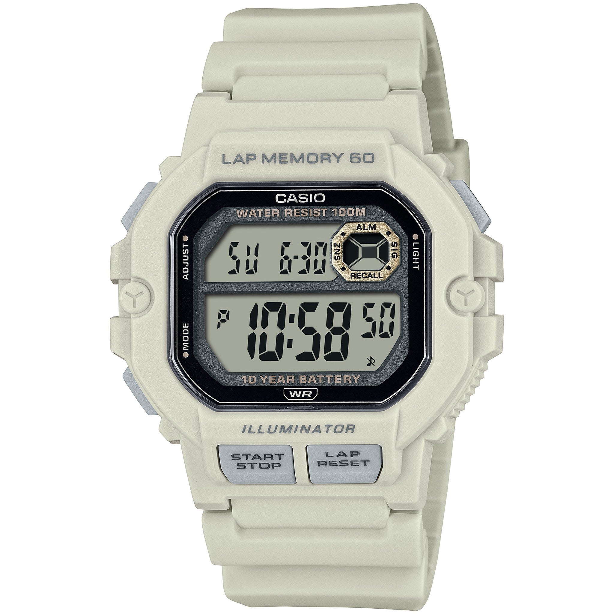 Casio Men's Watch WS-1400H-8A Quartz Digital White Black