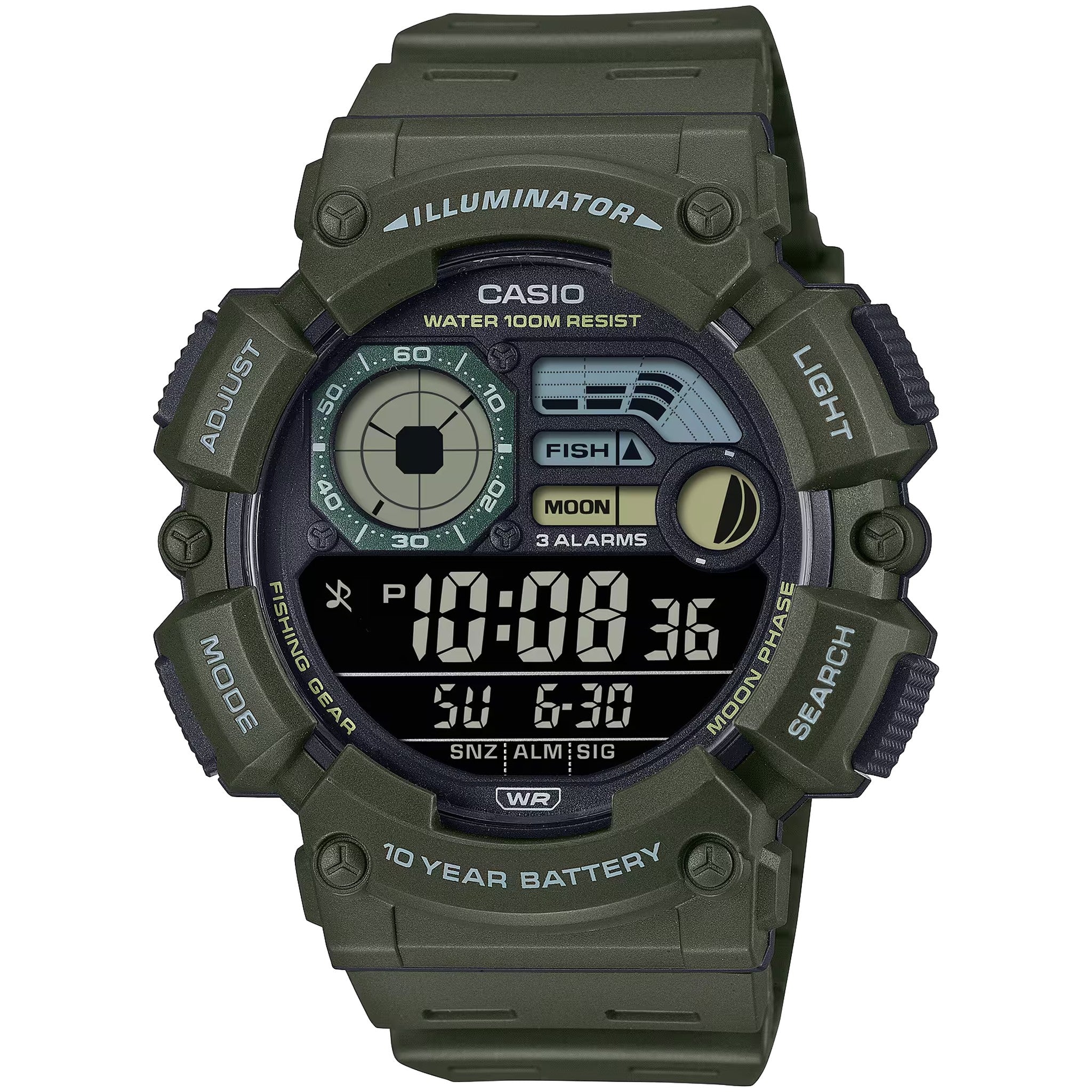 Casio Men's Watch WS-1500H-3B Quartz Digital Green Black
