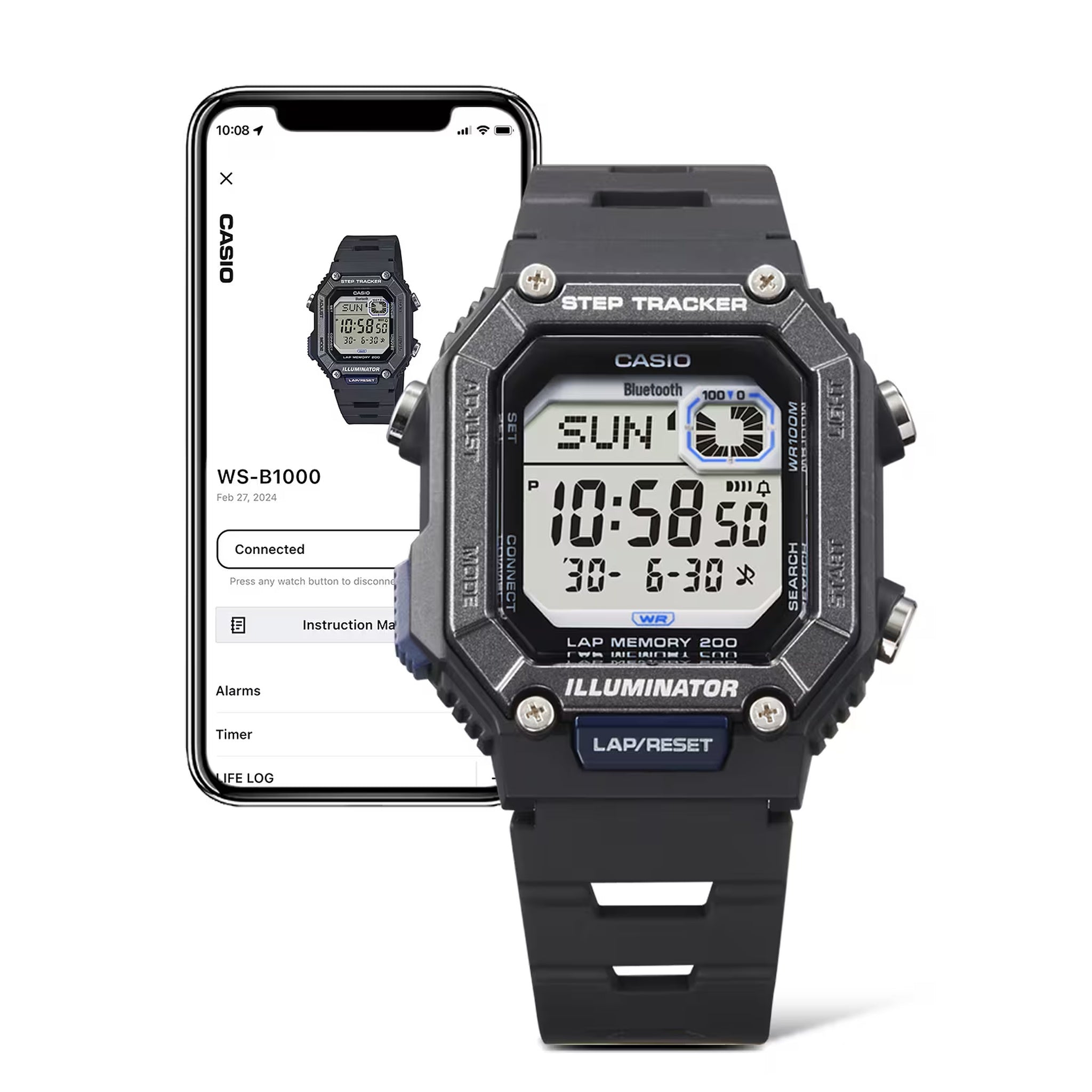 Casio Men's Watch WS-B1000-1A Quartz Digital Black