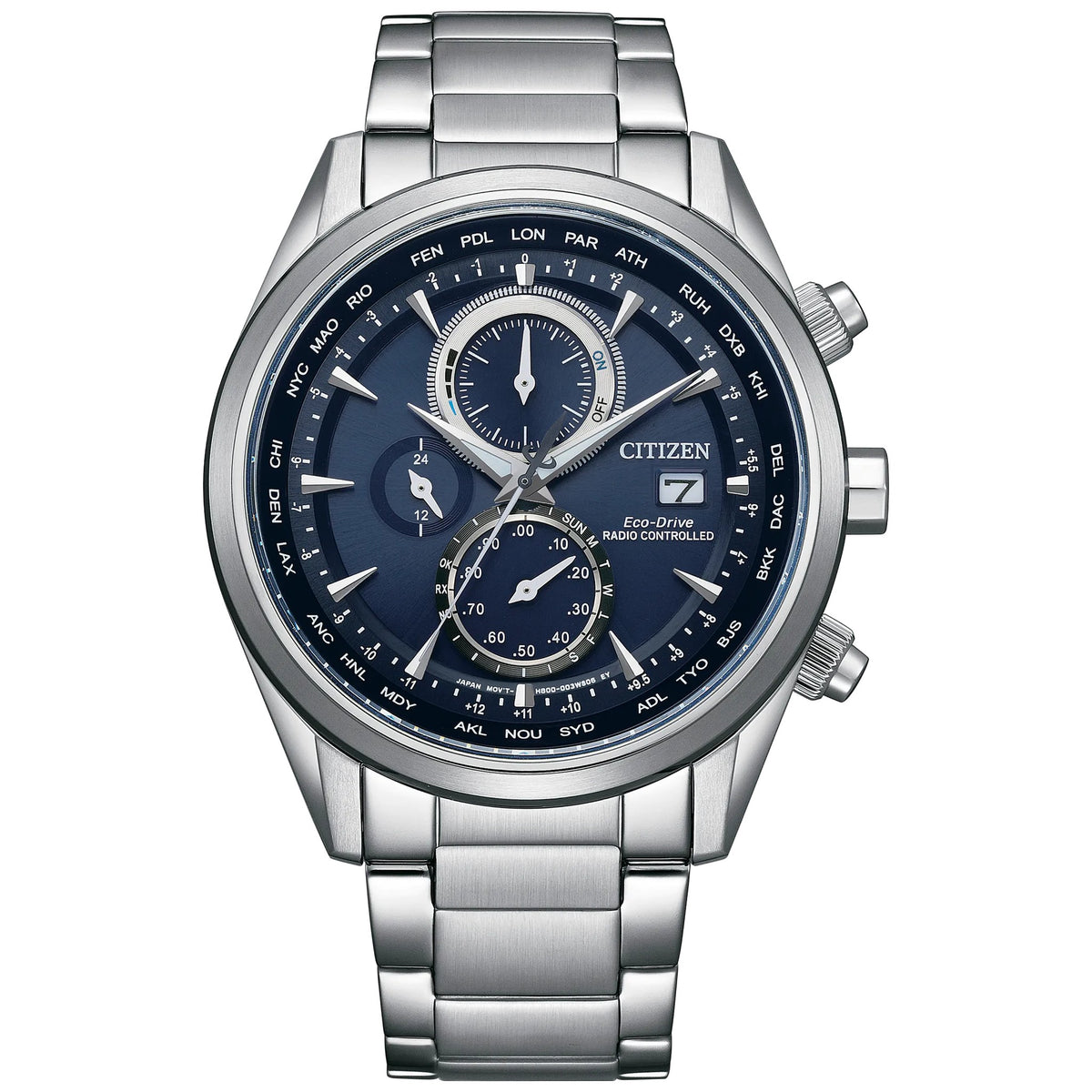 Montre Citizen AT8260-85L Chronographe Eco-Drive Radio-Contrôlé Bleu