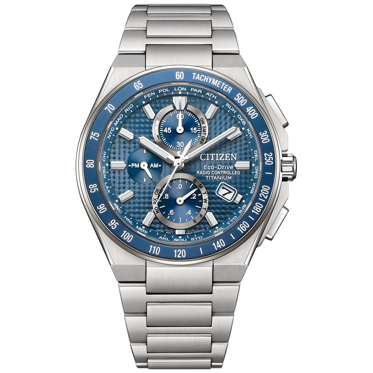 Montre Citizen AT8396-59L Eco-Drive Radio-Contrôlé 40.5mm Super Titanium Bleu Homme