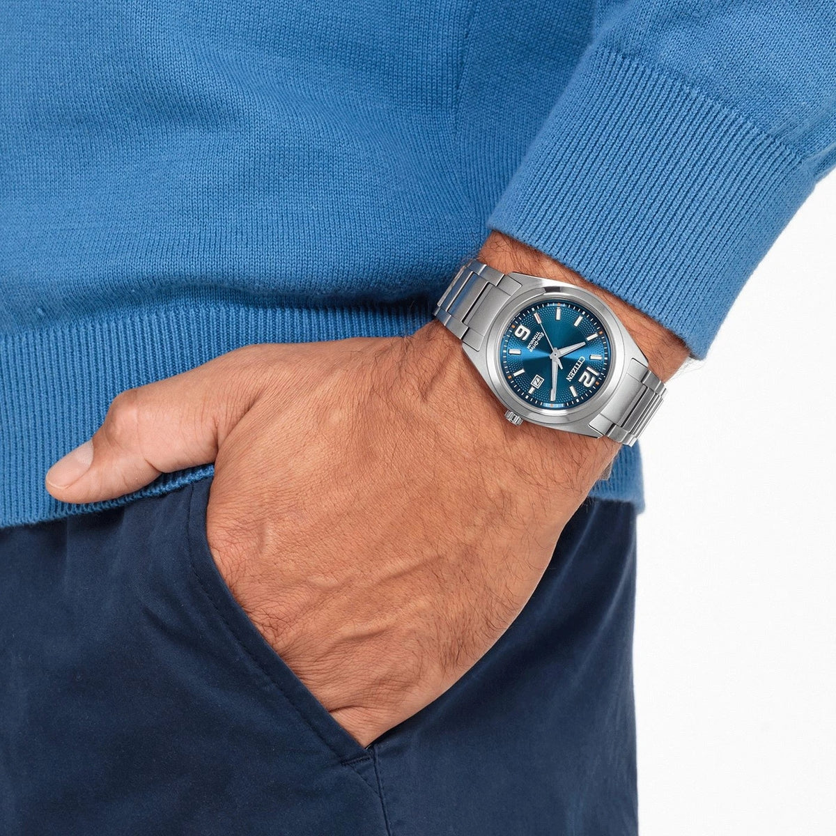 Montre Citizen AW1641-81L Eco-Drive 41.5mm Super Titanium Bleu Homme