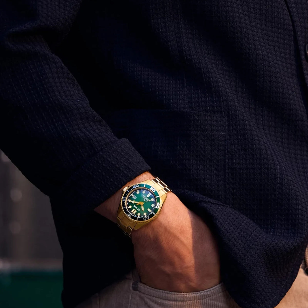Montre Citizen BN0262-59W Eco-Drive 40.55mm Vert Homme