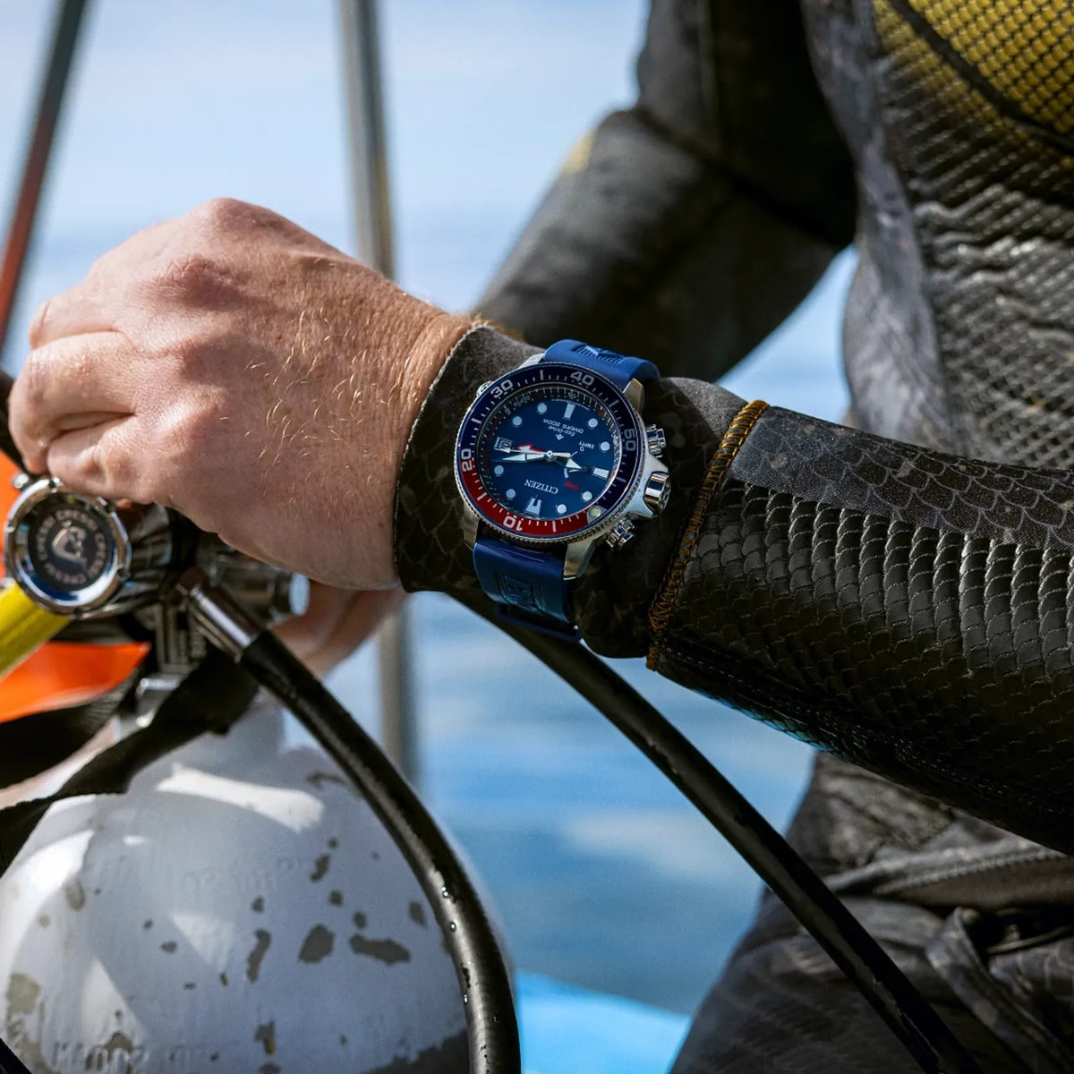 Relógio Citizen BN2038-01L Aqualand Eco-Drive 46.5mm Azul Homem