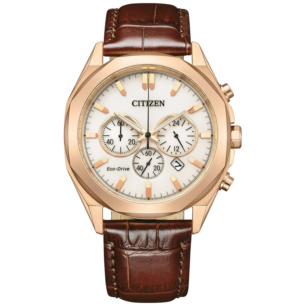 Montre Citizen CA4593-15A Chronographe Eco-Drive 41mm Cuir Ivoire Homme