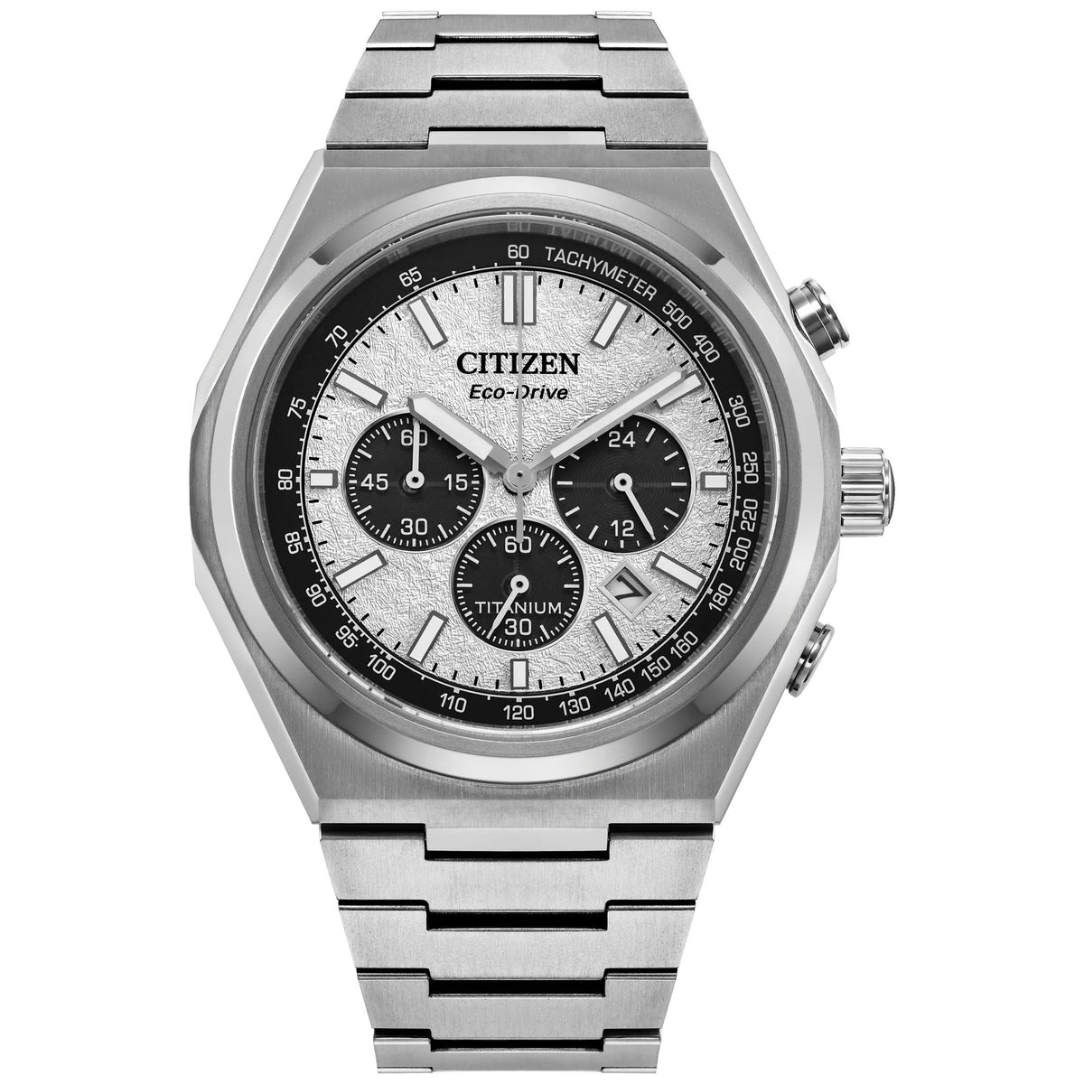 Montre Citizen CA4610-85A Chronographe Eco-Drive 42.5mm Super Titanium Argenté Homme