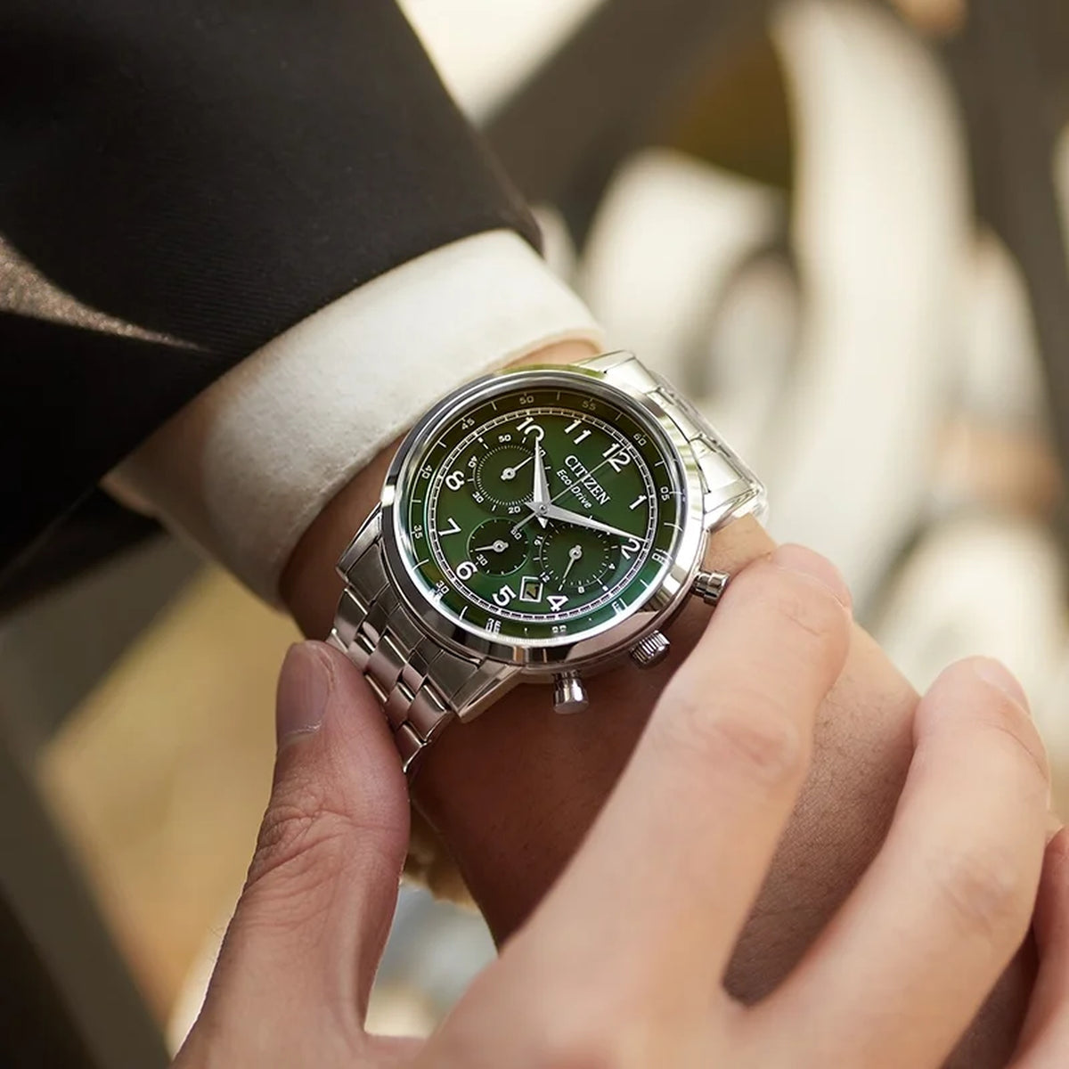 Montre Citizen CA4630-53X Chronographe Eco-Drive 42mm Vert Homme