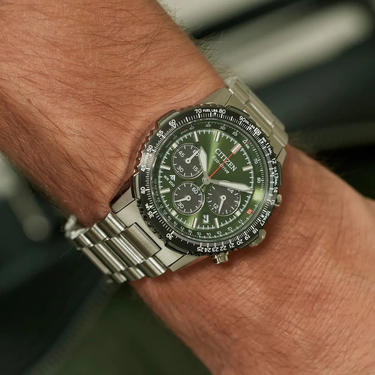Montre Citizen CA4664-60W Chronographe Eco-Drive 39.98mm Vert Homme