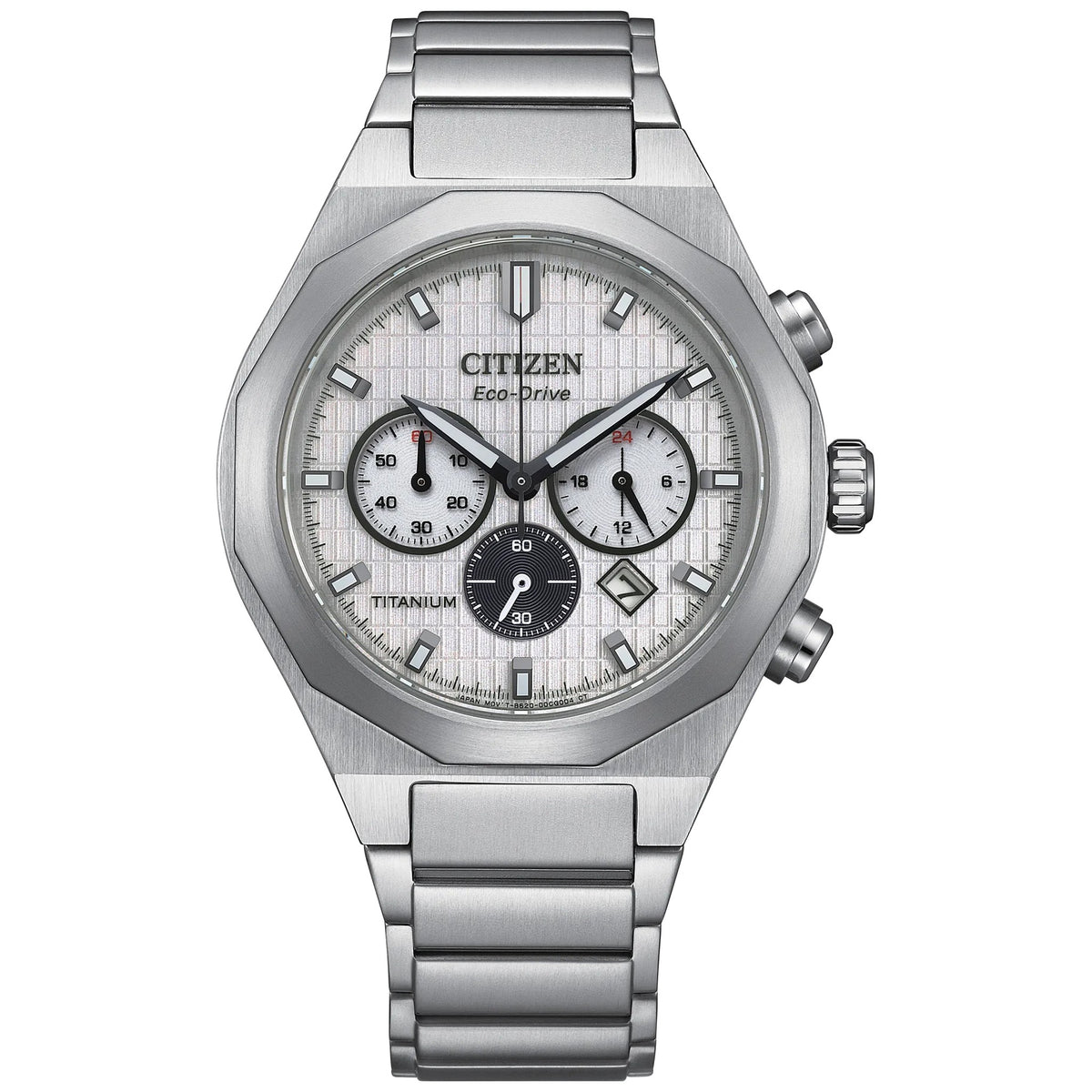 Montre Citizen CA4690-51A Chronographe Eco-Drive 41mm Super Titanium Blanc Homme