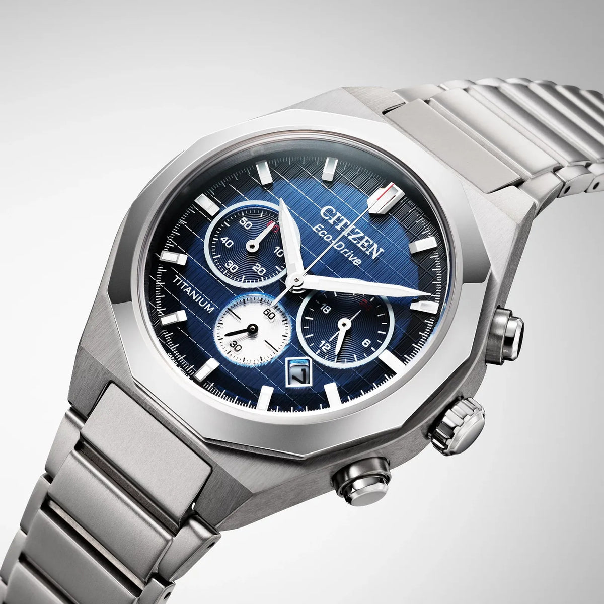 Orologio Citizen Zenshin CA4691-59L Cronografo Eco-Drive 41mm Super Titanium Blu Uomo