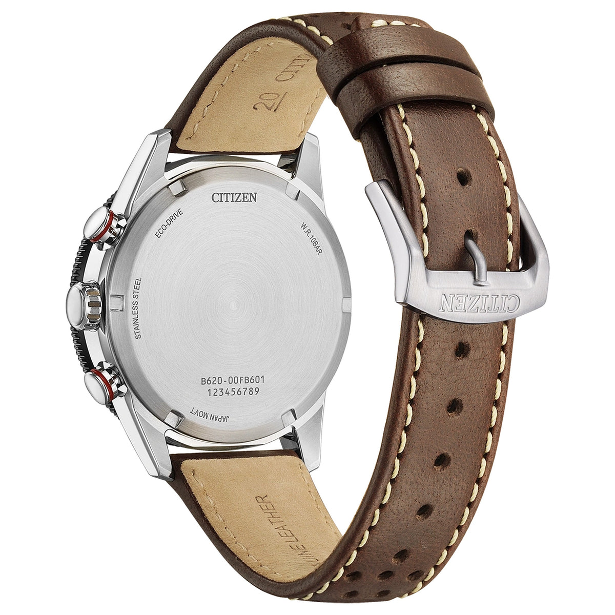 Citizen CA4714-04A Chronograaf Eco-Drive 39,9 mm Wit Leer Heren