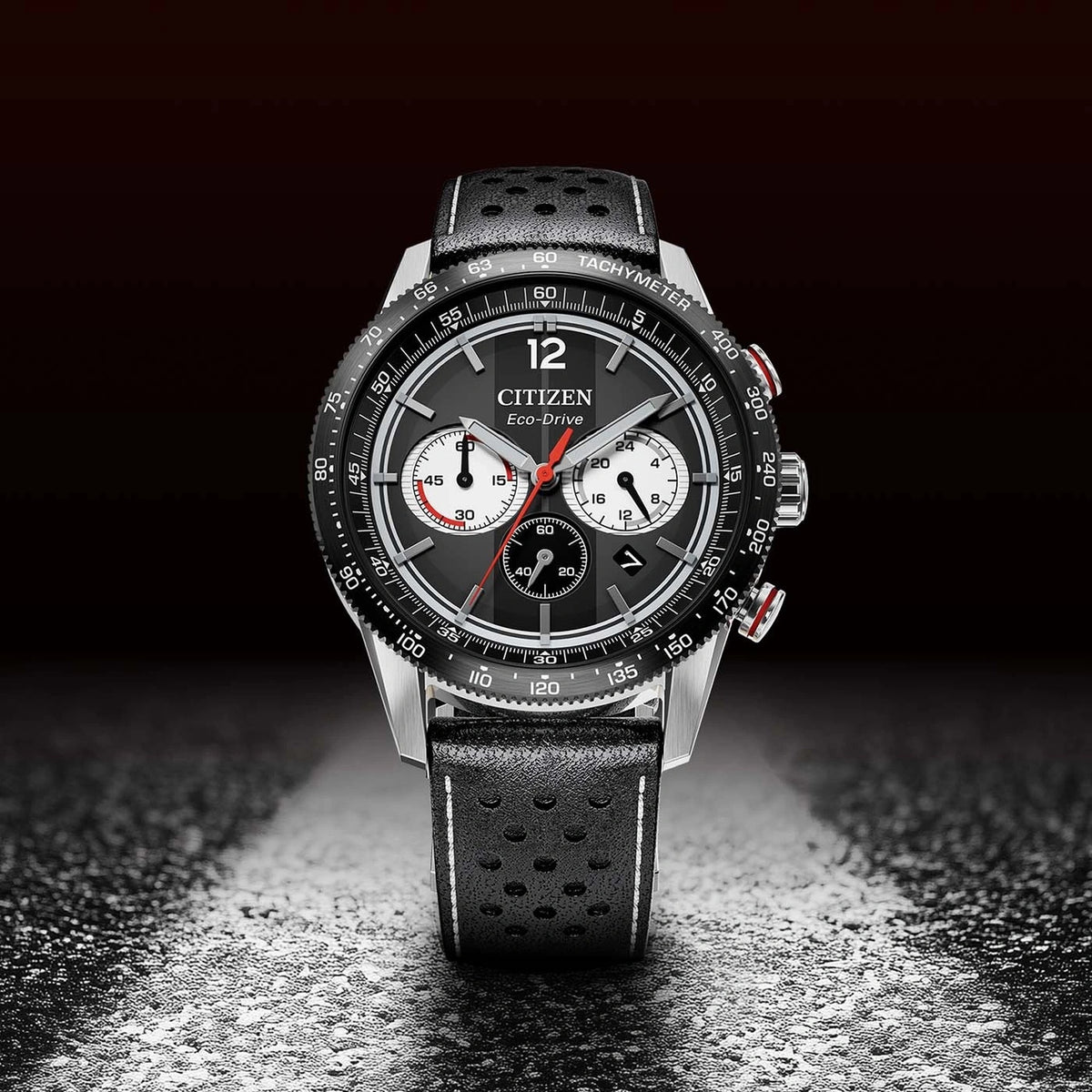 Orologio Citizen CA4717-06E Cronografo Eco-Drive 39,9 mm in Pelle Nera da Uomo