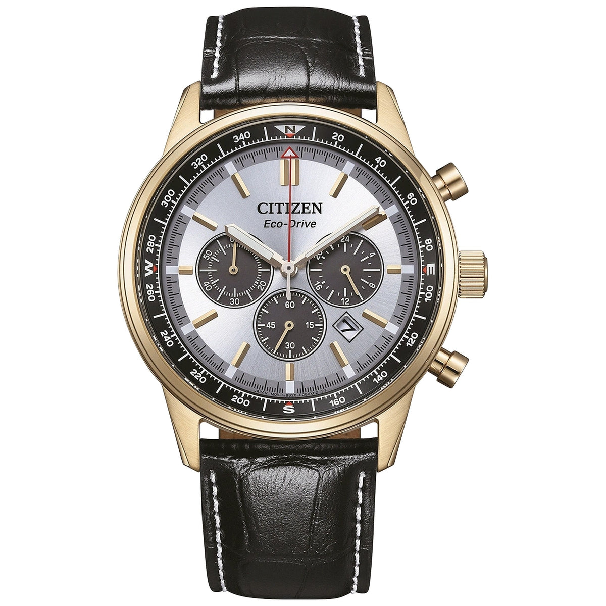 Montre Citizen CA4723-03A Chronographe Eco-Drive 42mm Cuir Argenté Homme