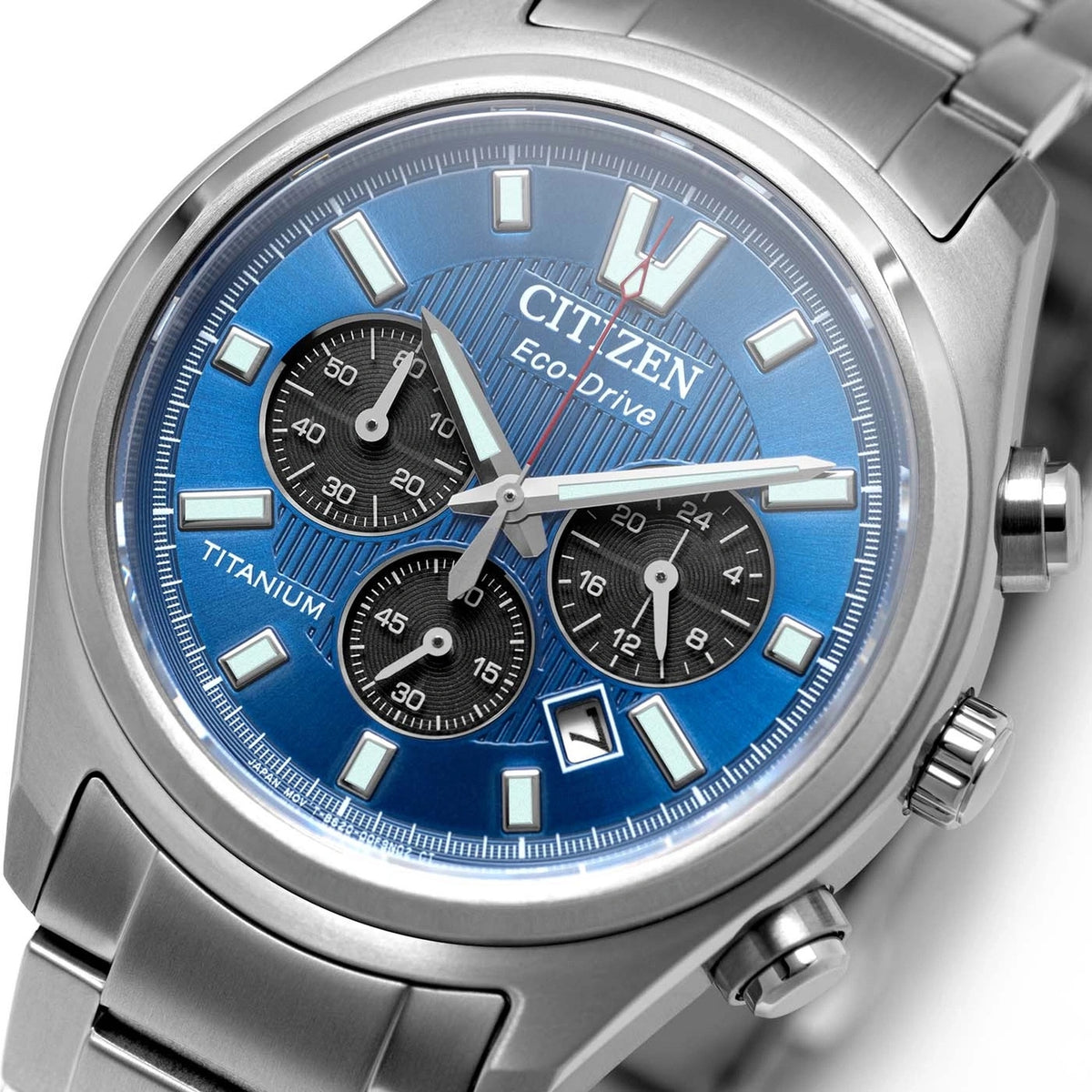 Montre Citizen CA4750-51L Chronographe Eco-Drive 40mm Super Titanium Bleu Homme