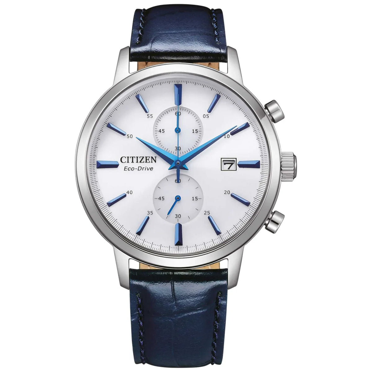 Montre Citizen CA7069-16A Chronographe Eco-Drive 42mm Cuir Blanc Homme