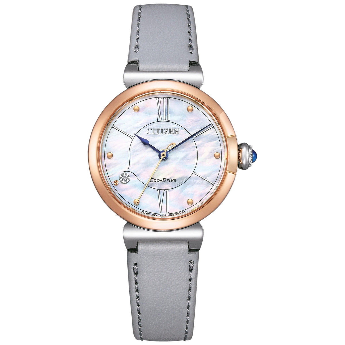 Citizen EM1074-15D Eco-Drive Damenuhr 29,5 mm Leder Perlmutt
