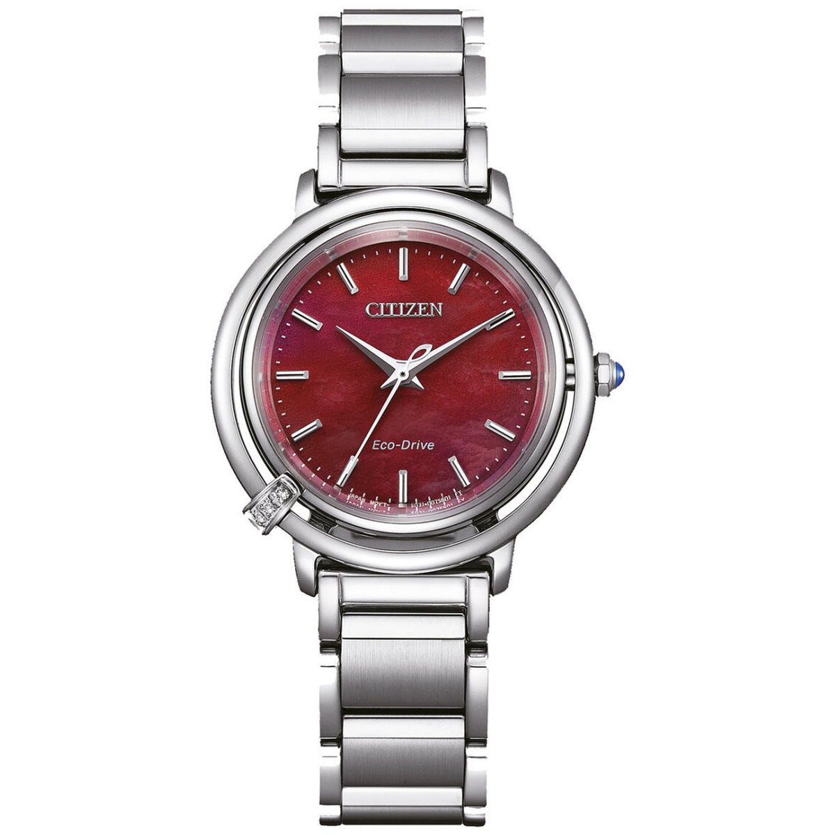 Citizen Eco-Drive Damenuhr EM1090-78X, 31,2 mm, Rot