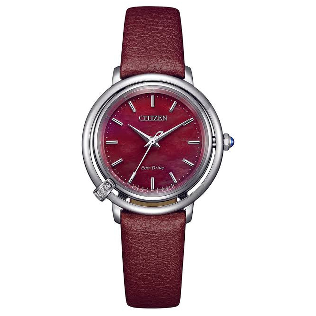 Citizen Eco-Drive Damenuhr EM1090-78X, 31,2 mm, Rot