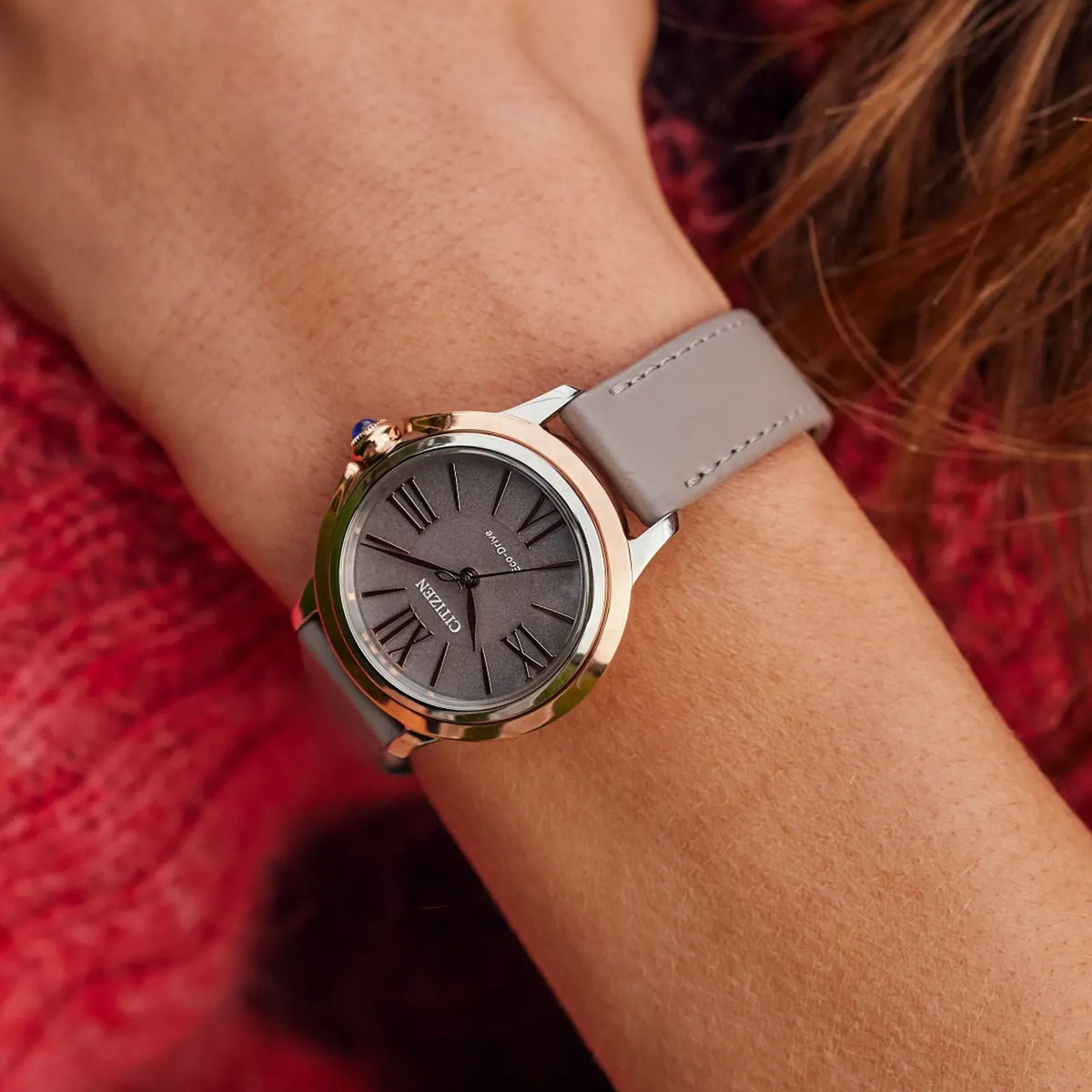 Relógio Citizen EM1166-01Z Eco-Drive 30,25 mm em Pele Bege para Mulher