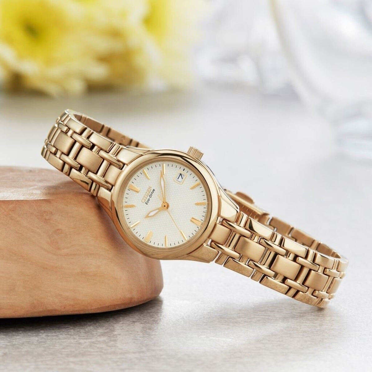 Montre Citizen EW1262-55P Eco-Drive 25mm Champagne Femme