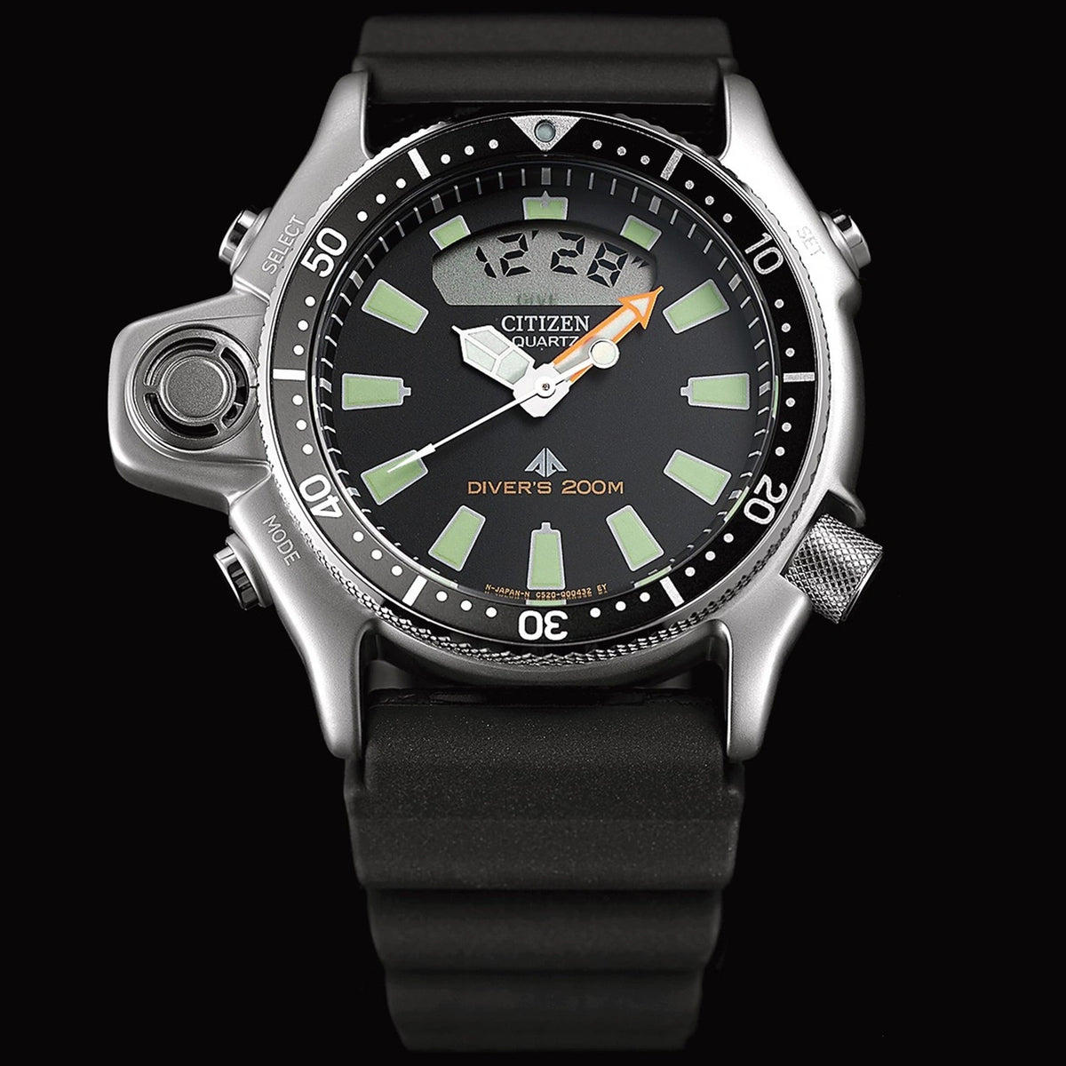 Relógio Citizen JP2000-08E Aqualand 50,7 mm Preto Homem