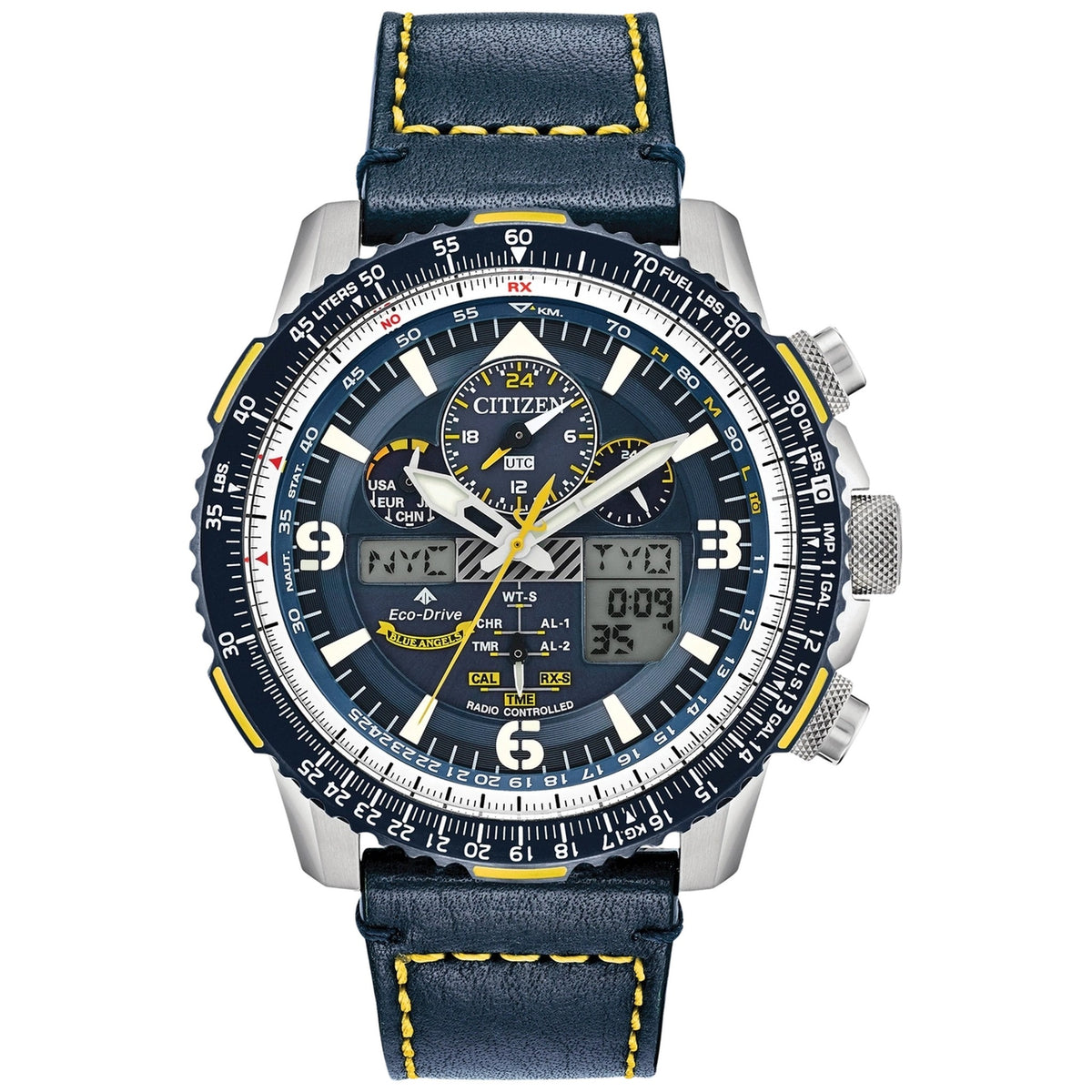 Montre Citizen JY8078-01L Sky Eco-Drive 45.4mm Cuir Bleu Homme