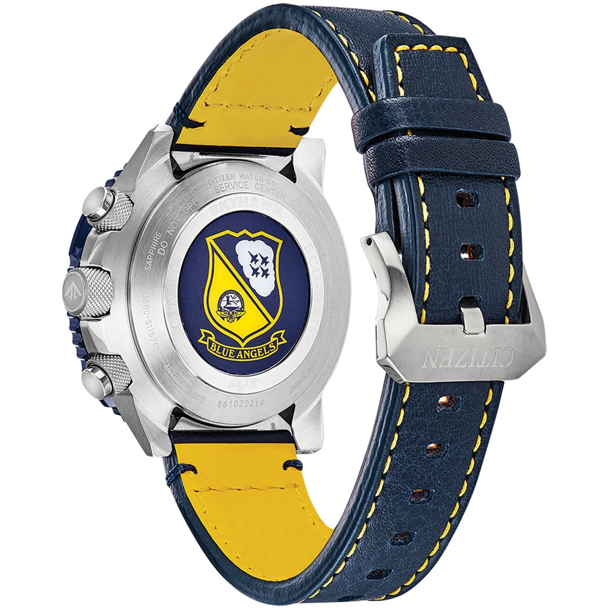 Orologio Citizen JY8078-01L Sky Eco-Drive 45,4 mm in pelle blu da uomo