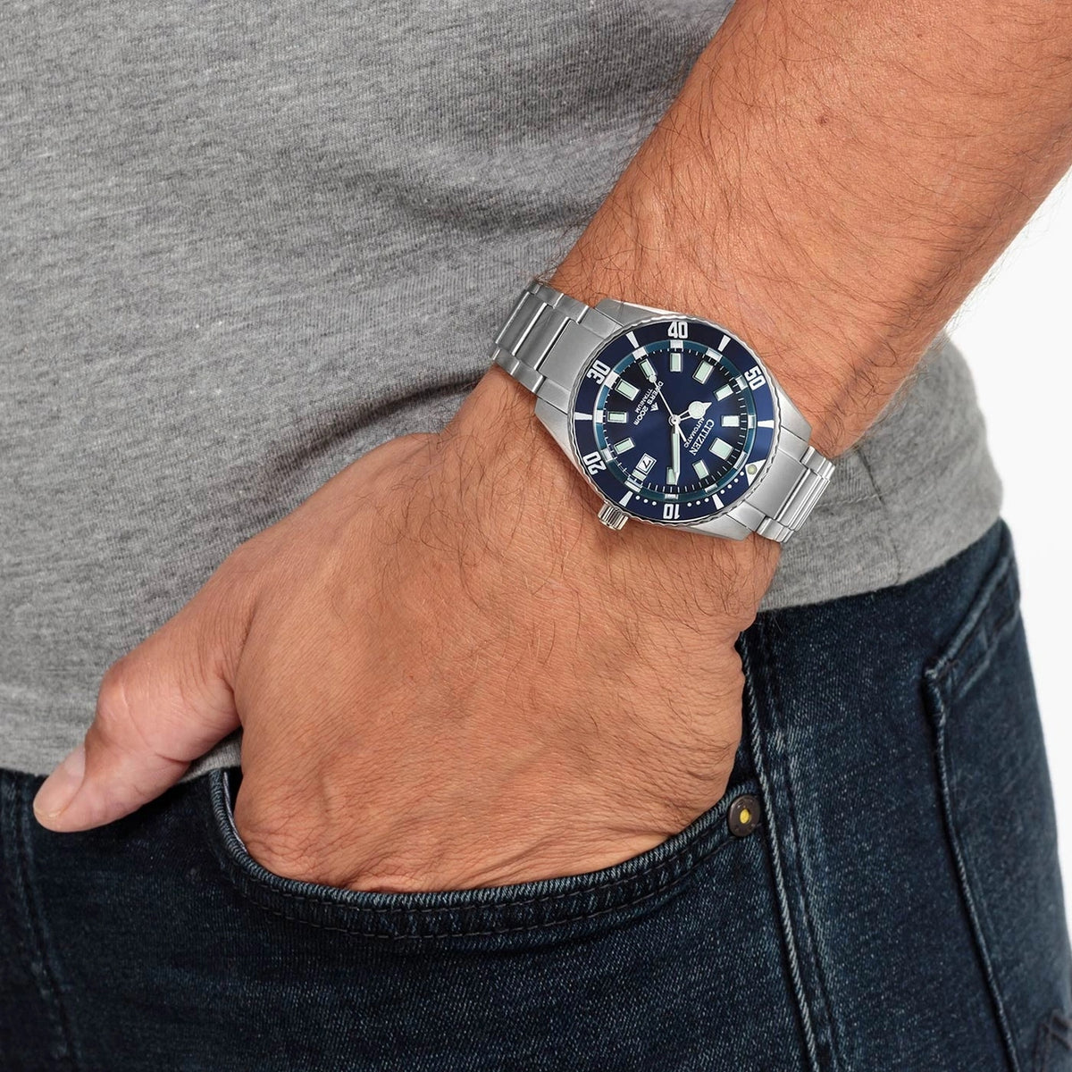 Montre Citizen NB6021-68L Automatique 41mm Super Titanium Bleu Homme