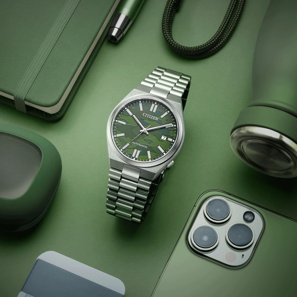 Reloj Citizen NJ0159-86X Tsuyosa Automático 40mm Verde Hombre