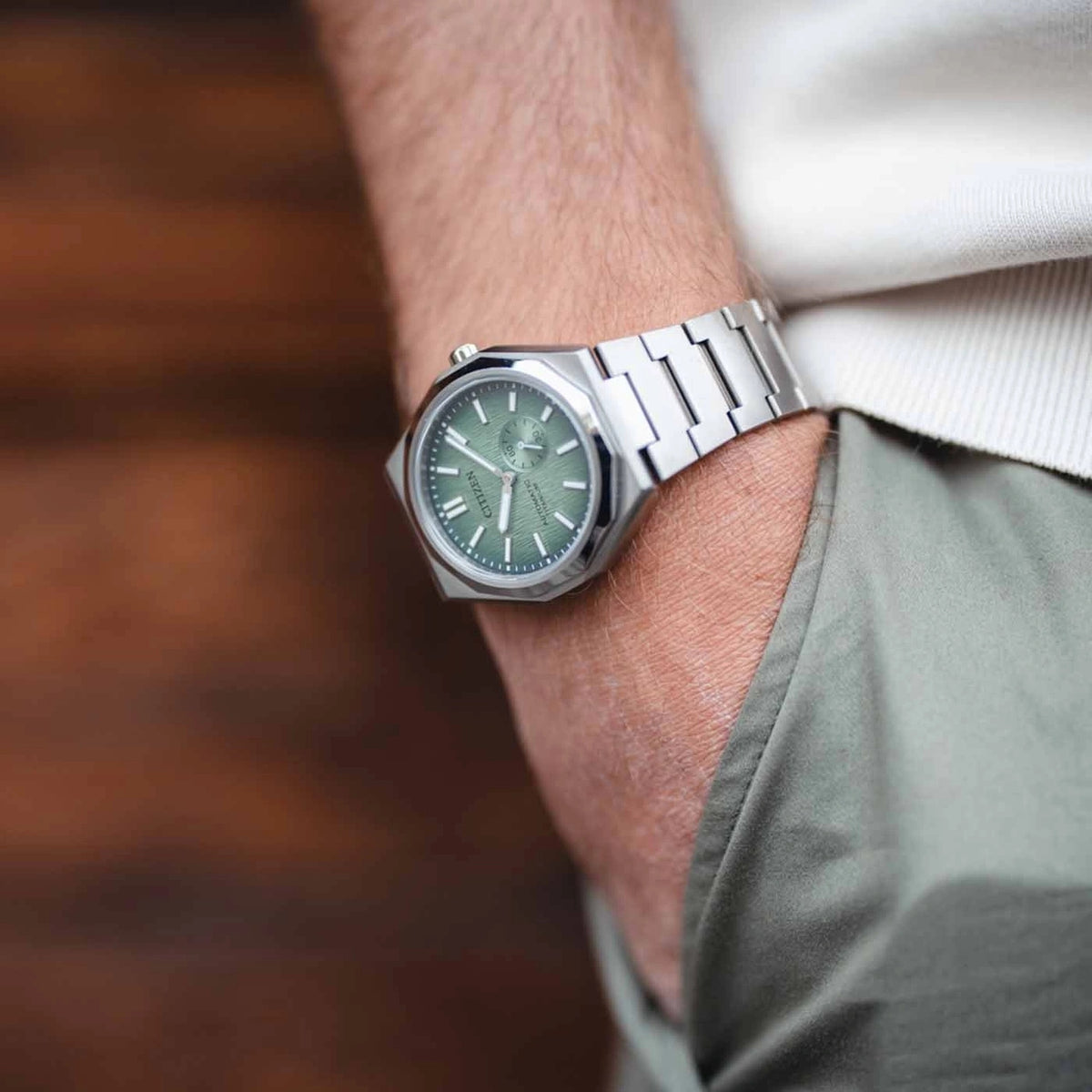 Citizen Herrenuhr NK5020-58X Automatik 40,5 mm Super Titanium Grün