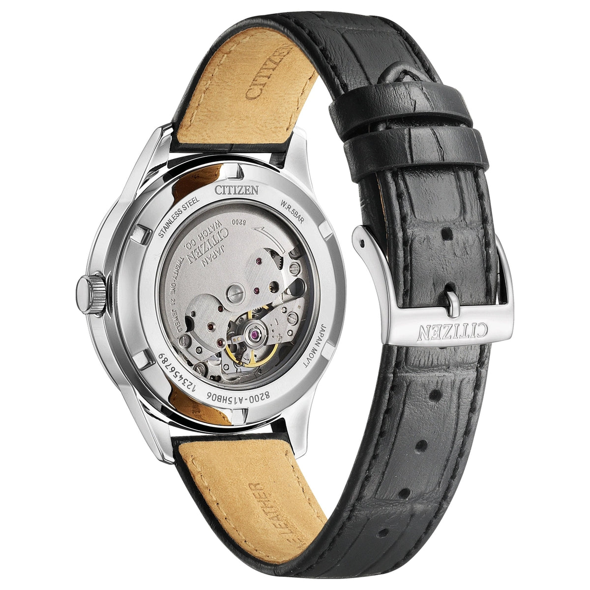 Citizen NY4058-01E Automatikuhr 40mm Herrenuhr Schwarzes Leder