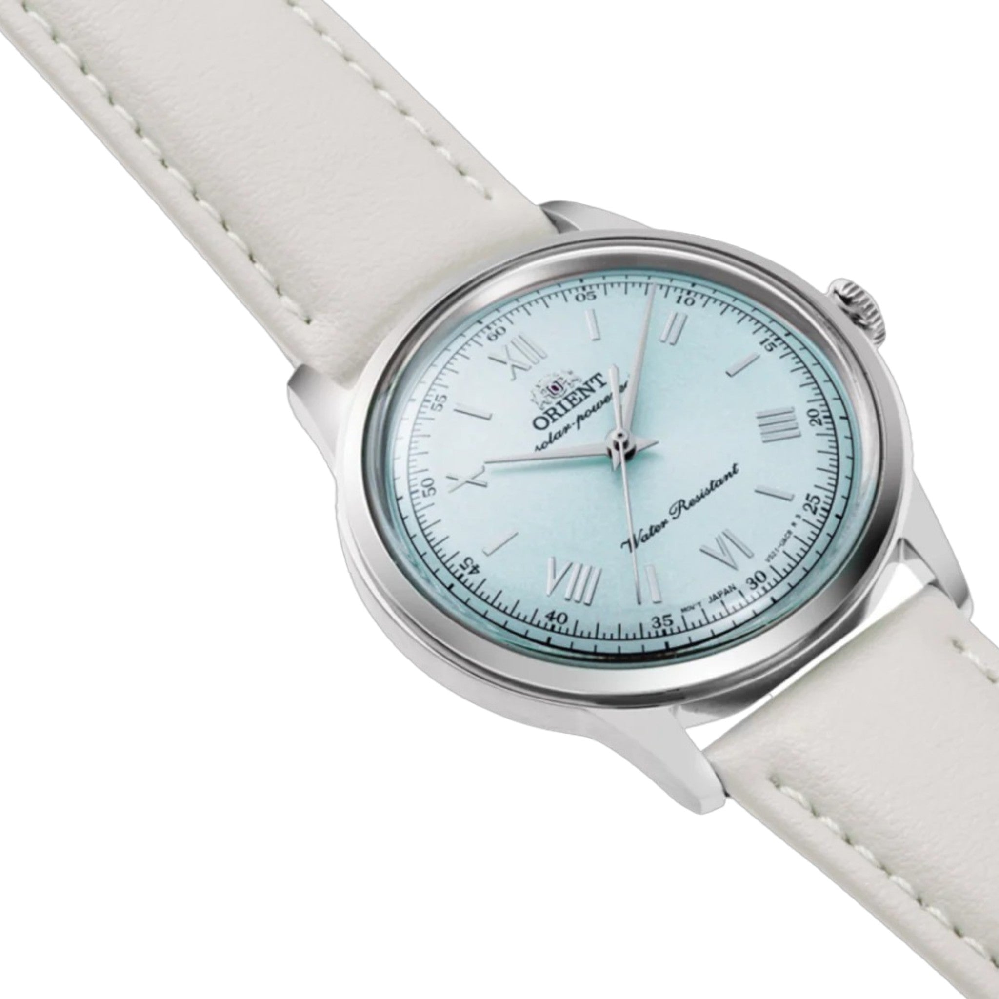 Orient Bambino RA-WK0002E10B Quartz Solar Light Blue Leather Watch