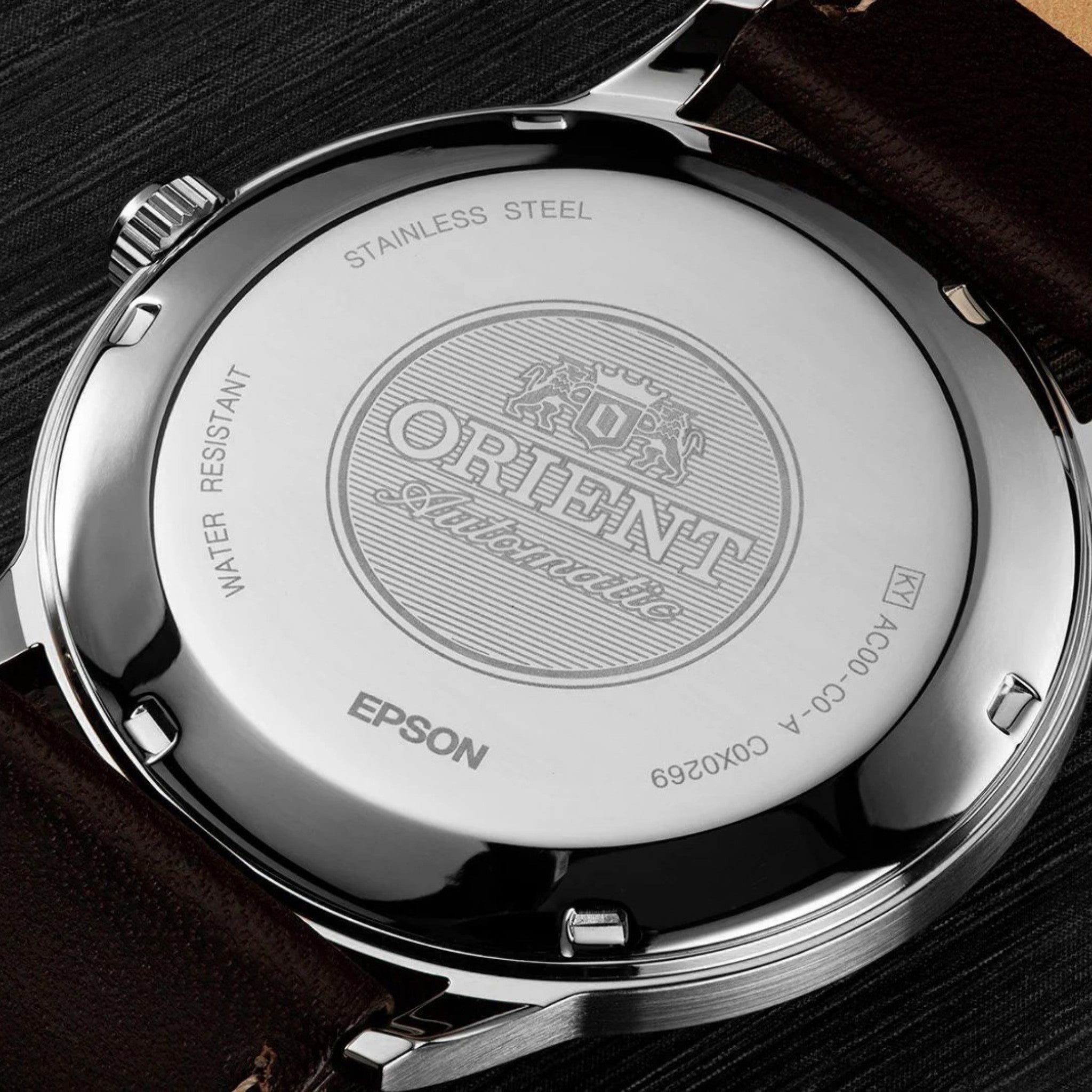 Orient Bambino V1 2nd Generation TAC00005W0 Automatic Silver White Leather Watch