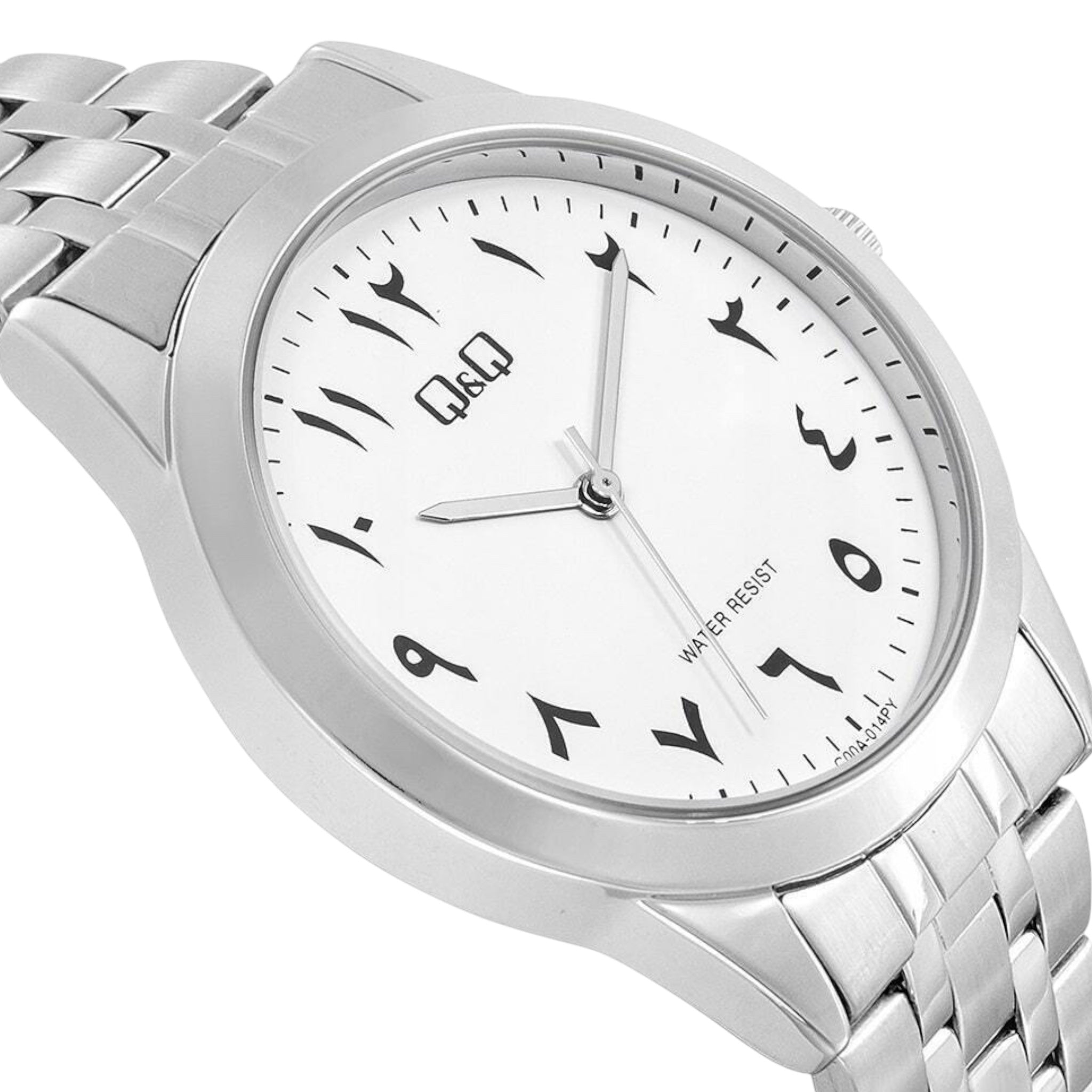 Q&amp;Q Arabic Dial C00A-014PY Men's Silver Watch