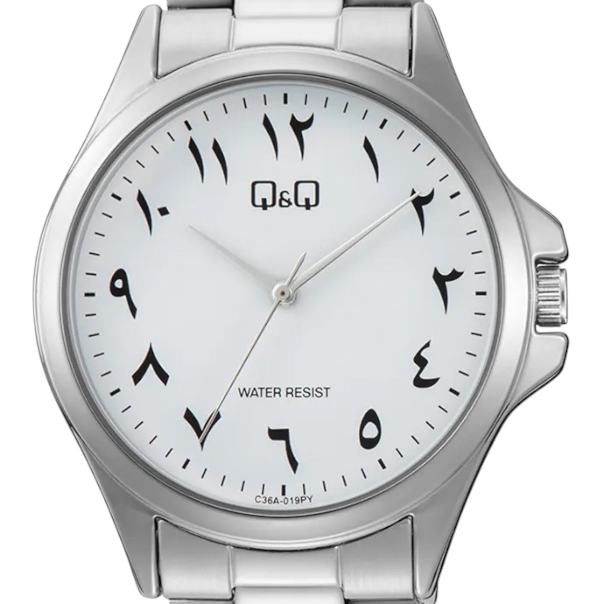 Montre Q&Q Arabic Dial C36A-019PY Homme Argenté