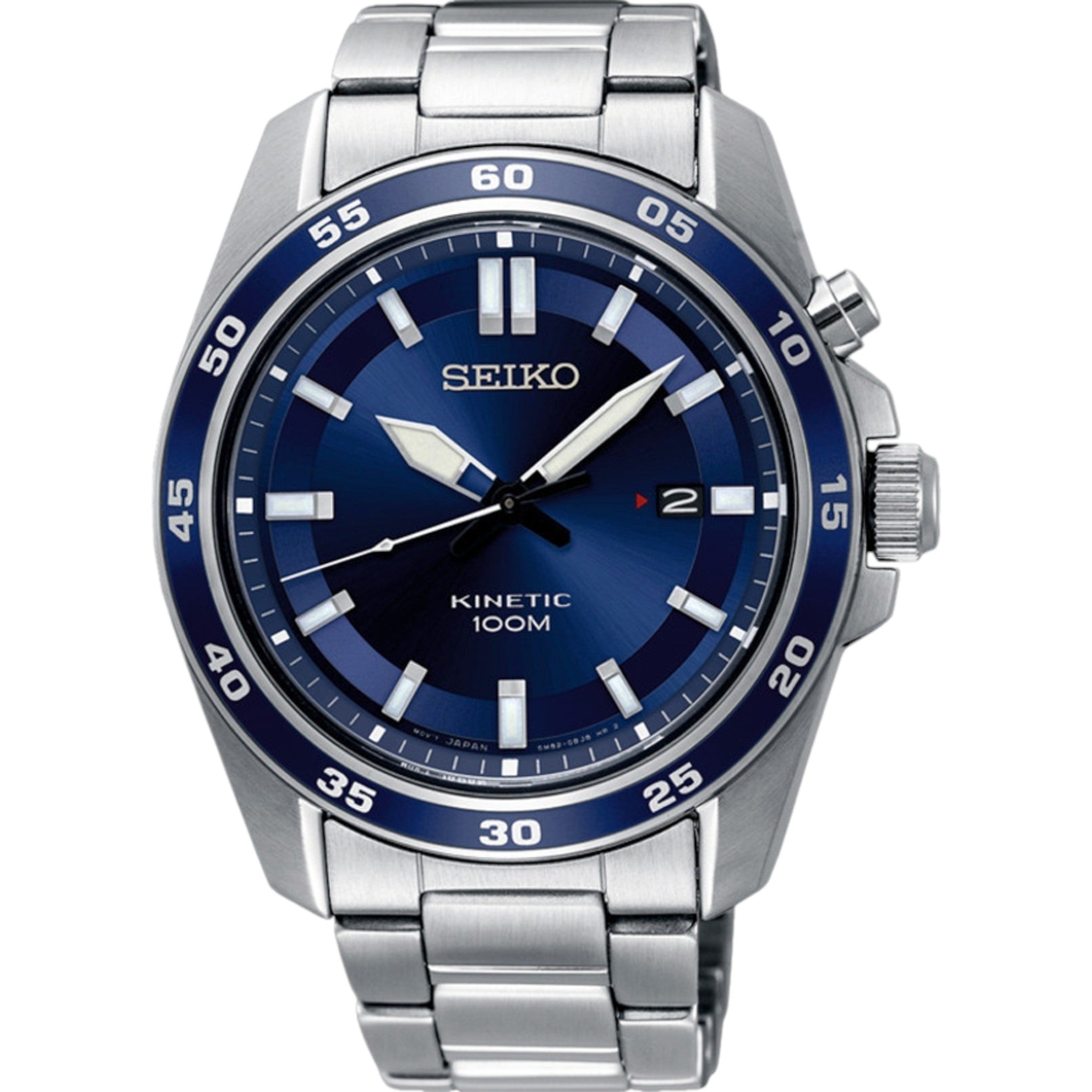 Montre Seiko Sports Kinetic Homme SKA783 Bleu