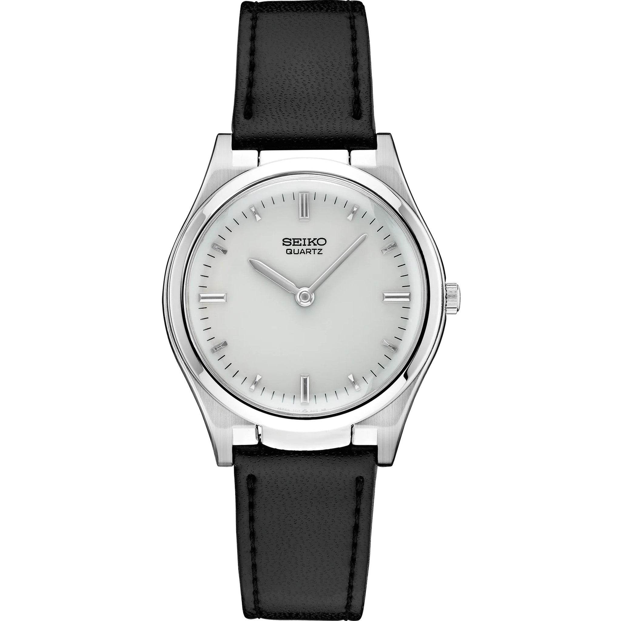 Seiko Men's Braille Watch S23159J5 Silver Black Leather