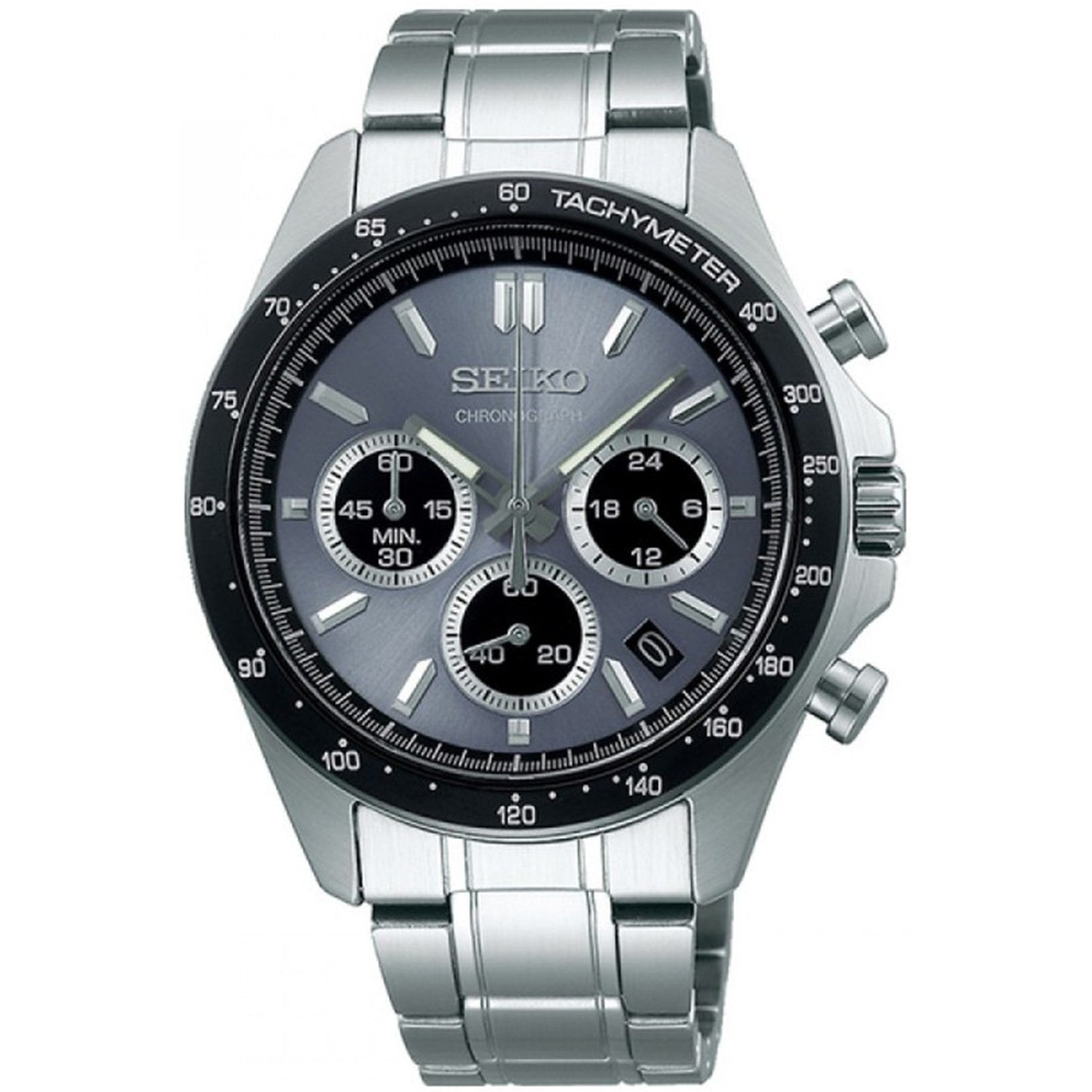 Montre Seiko JDM Homme Quartz SBTR027 Spirit Chronographe Gris Bleu