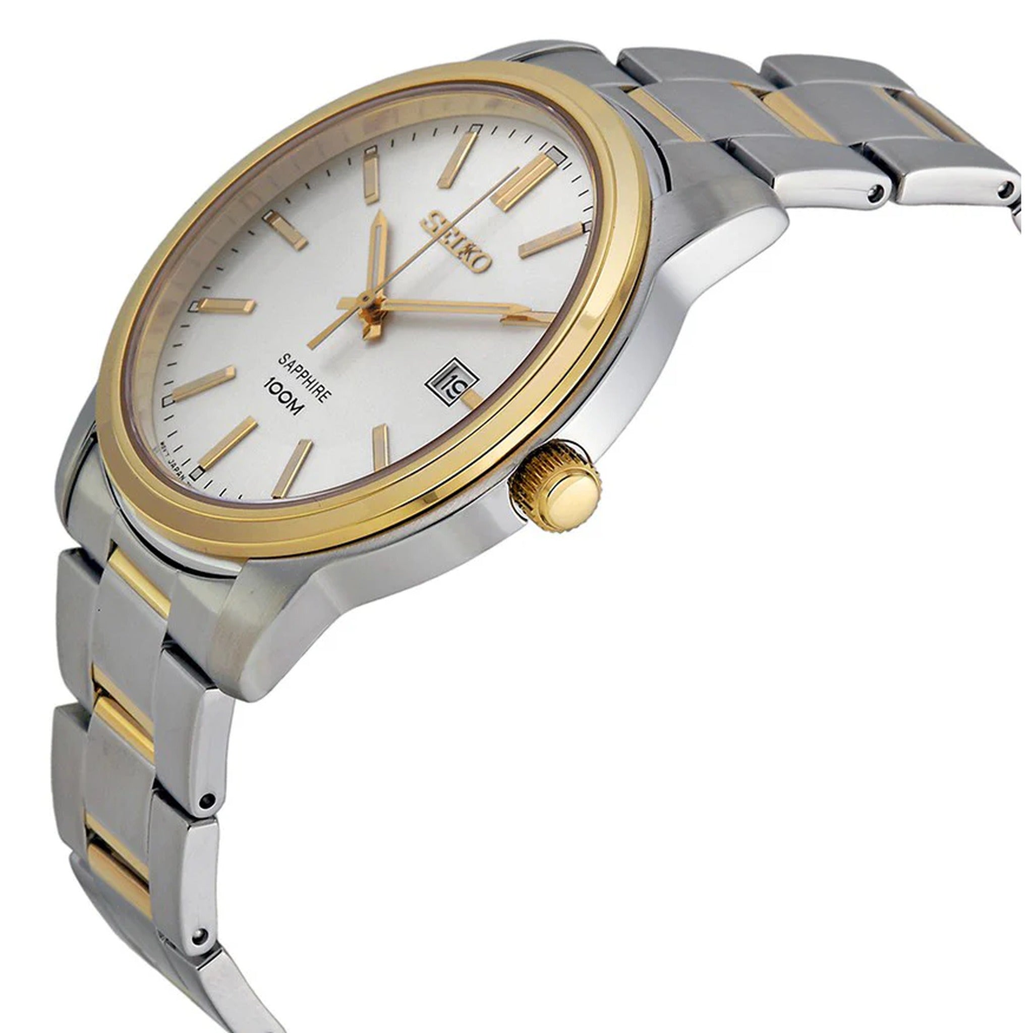 Montre Seiko Quartz Homme SGEH06P1 Sapphir Doré Blanc