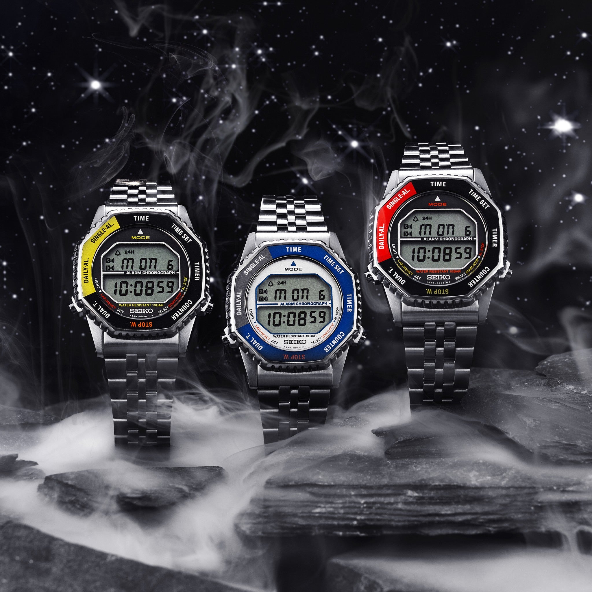 Seiko Rotocall Men's Watch SMGG17P1 Digital Silver Black Yellow
