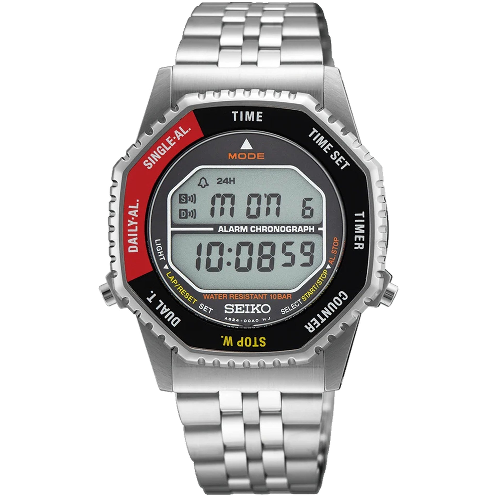 Seiko Rotocall Men's Watch SMGG19P1 Digital Silver Black Red