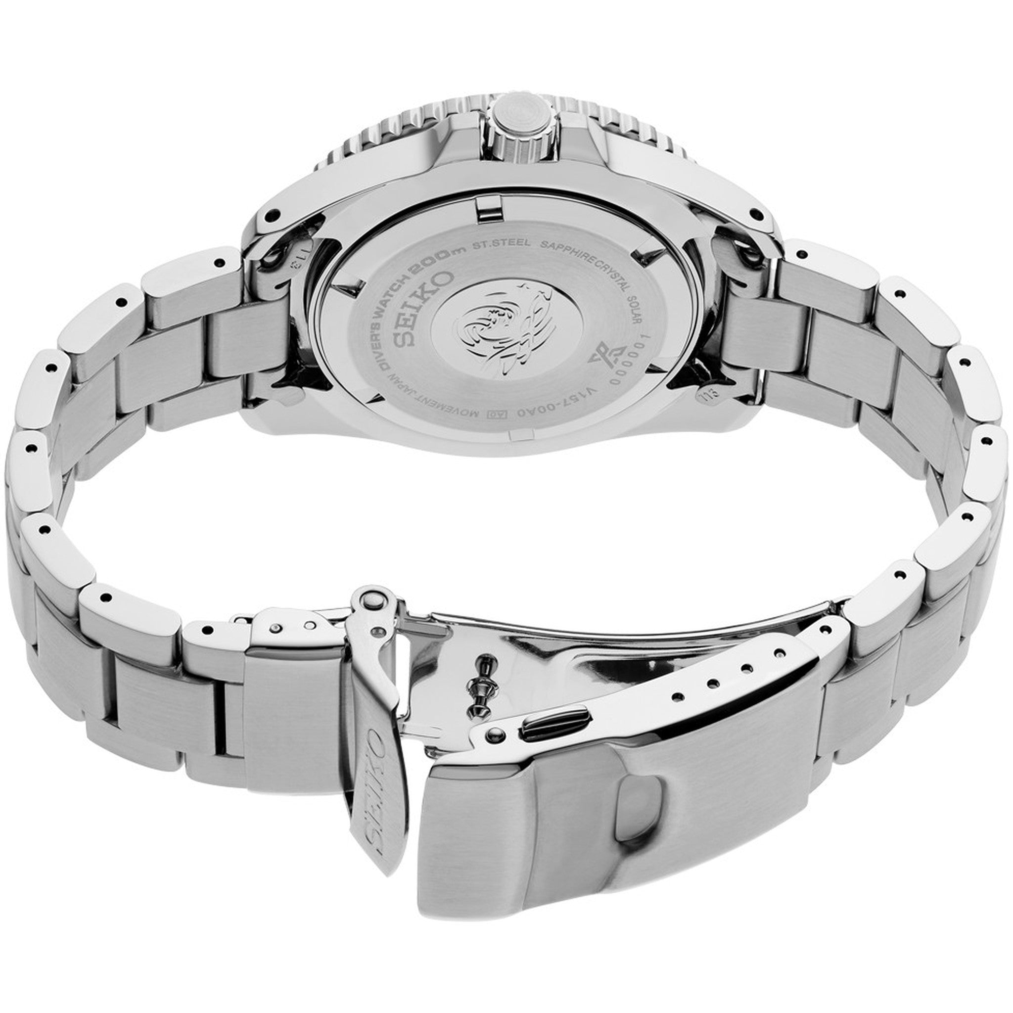 Seiko Prospex Men's Watch SNE595P1 Solar Silver Blue Red
