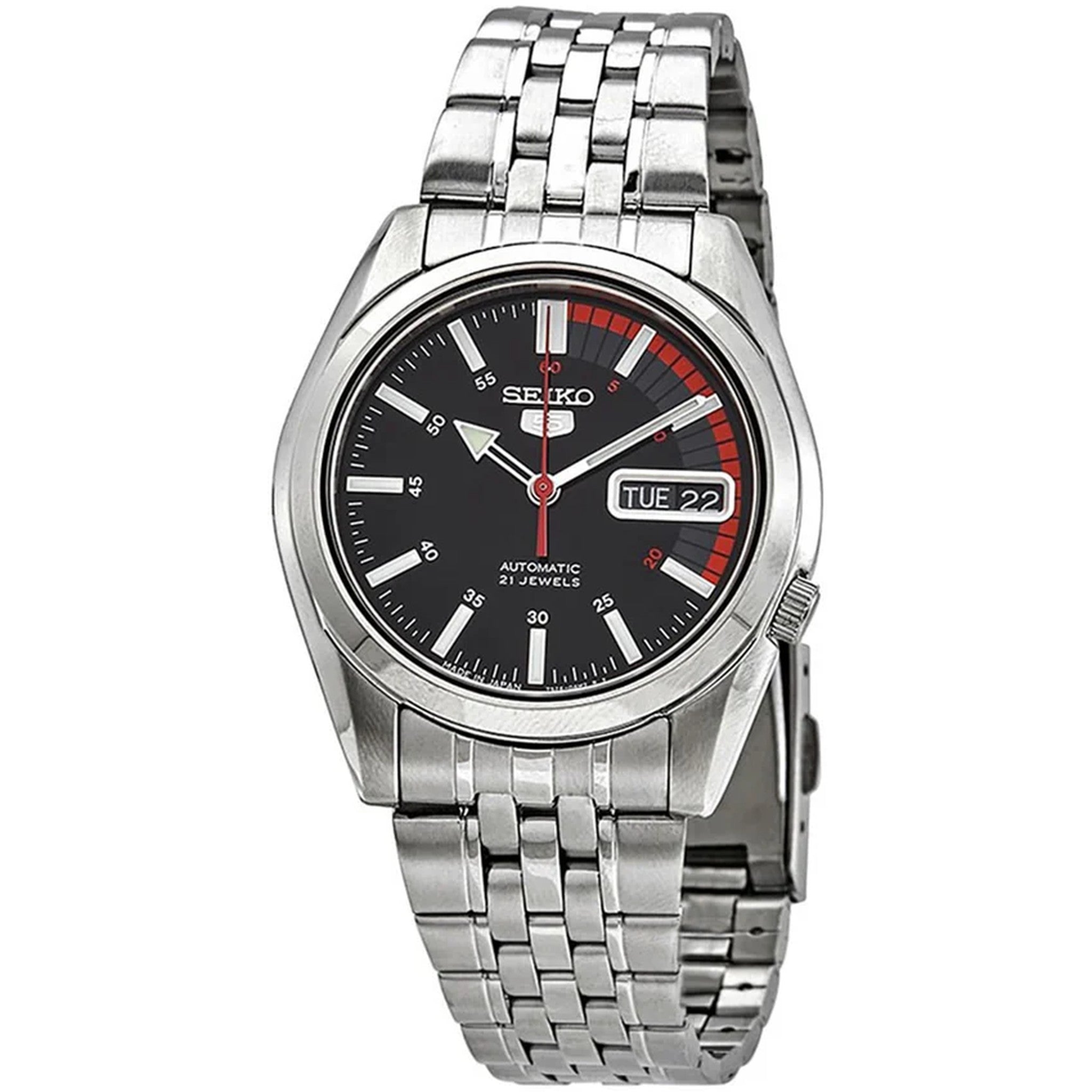 Seiko 5 Men's Automatic Watch SNK375J1 Black Red