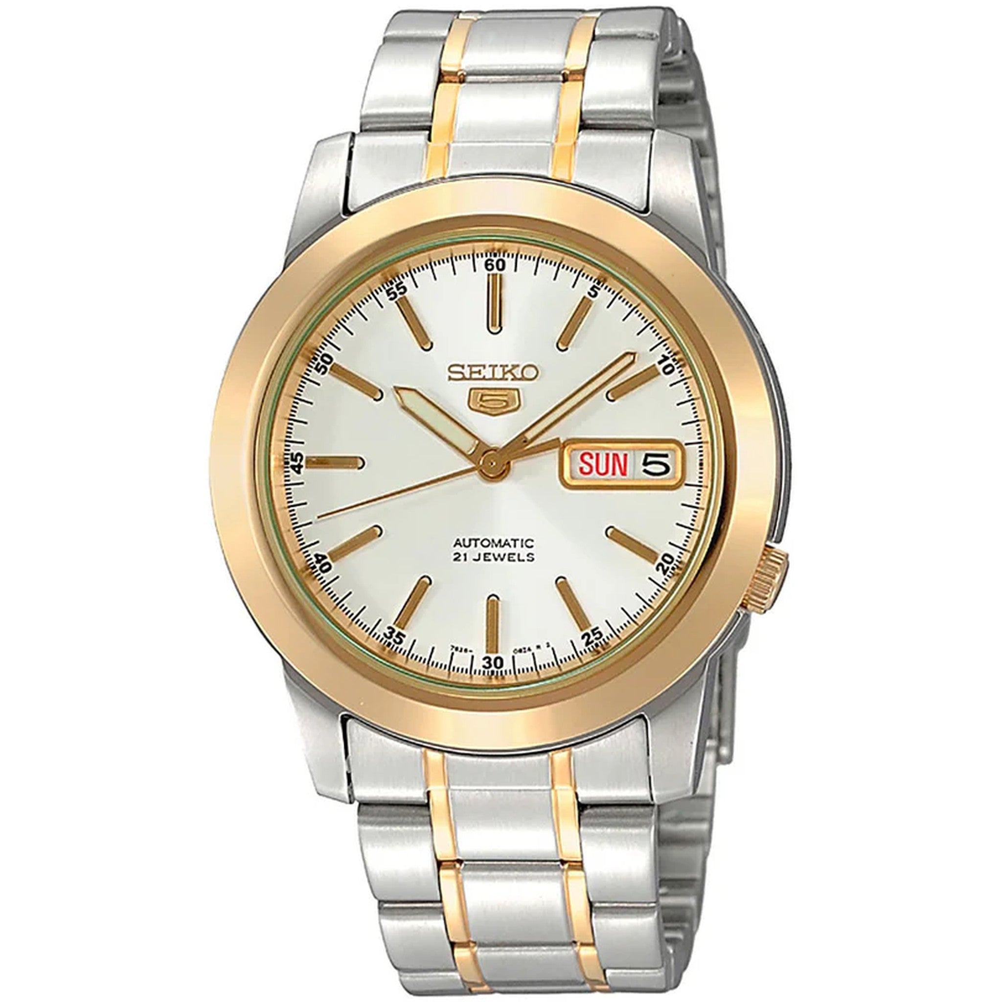 Montre Seiko 5 Homme Automatique SNKE54K1 Blanc Doré