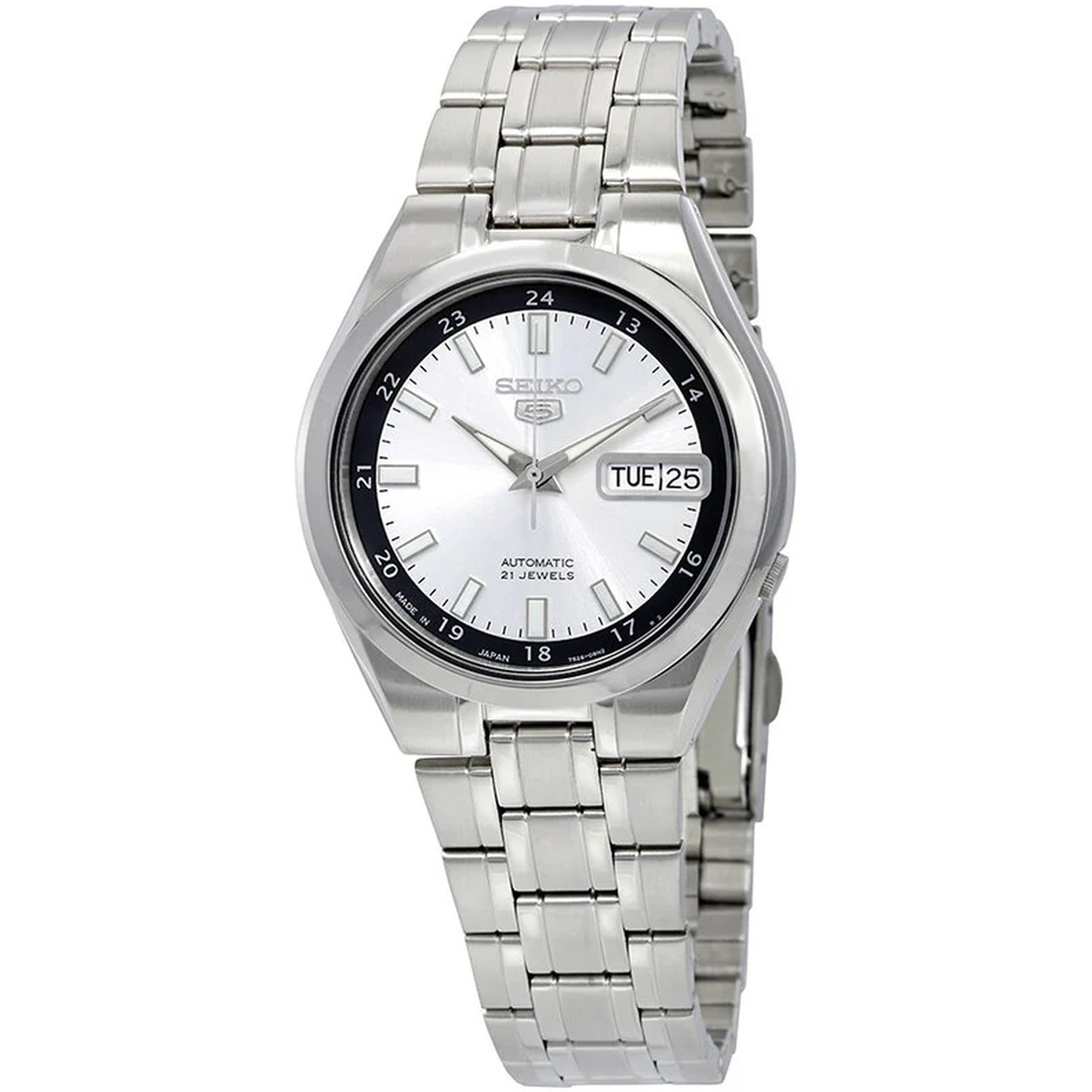 Seiko 5 Men's Automatic Watch SNKG19J1 Silver Black