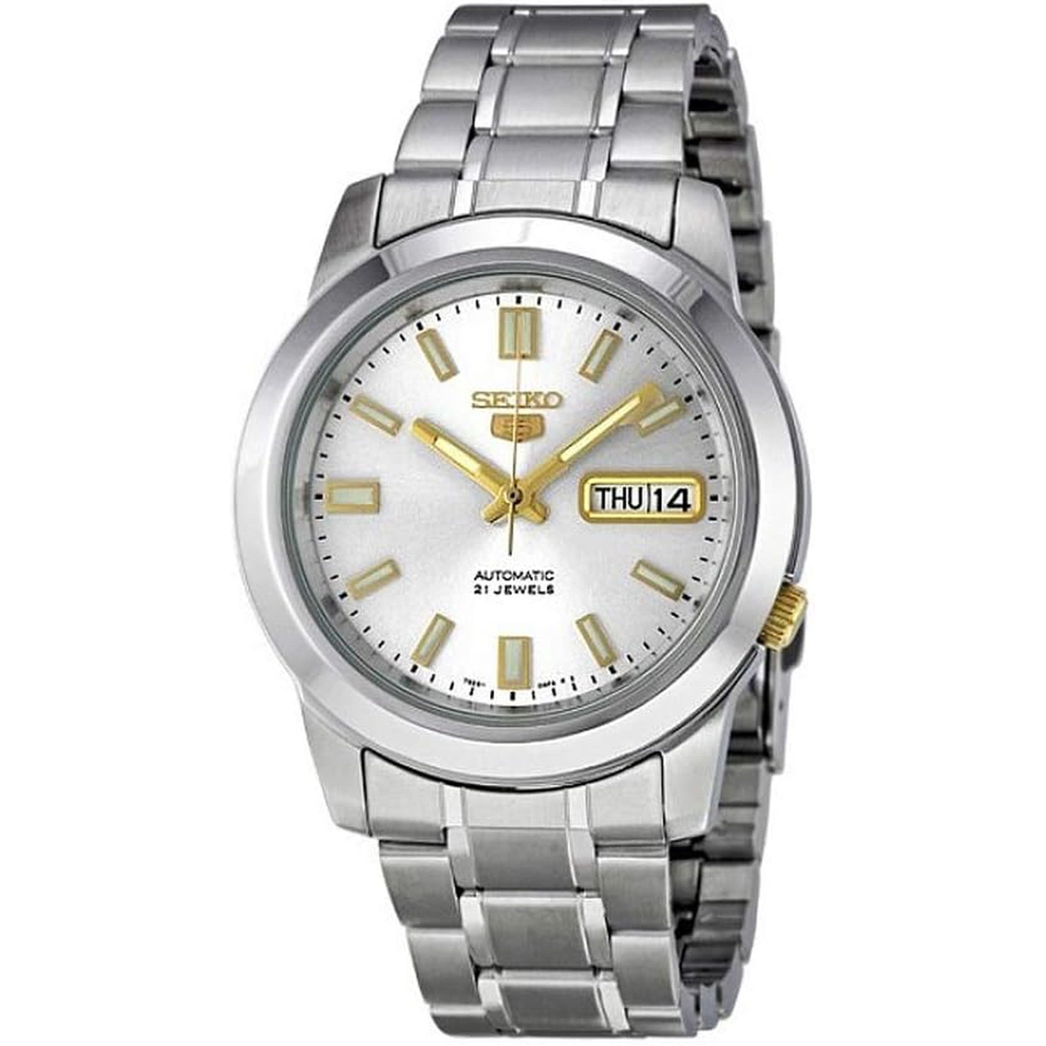Montre Seiko 5 Homme Automatique SNKK09K1 Blanc Doré