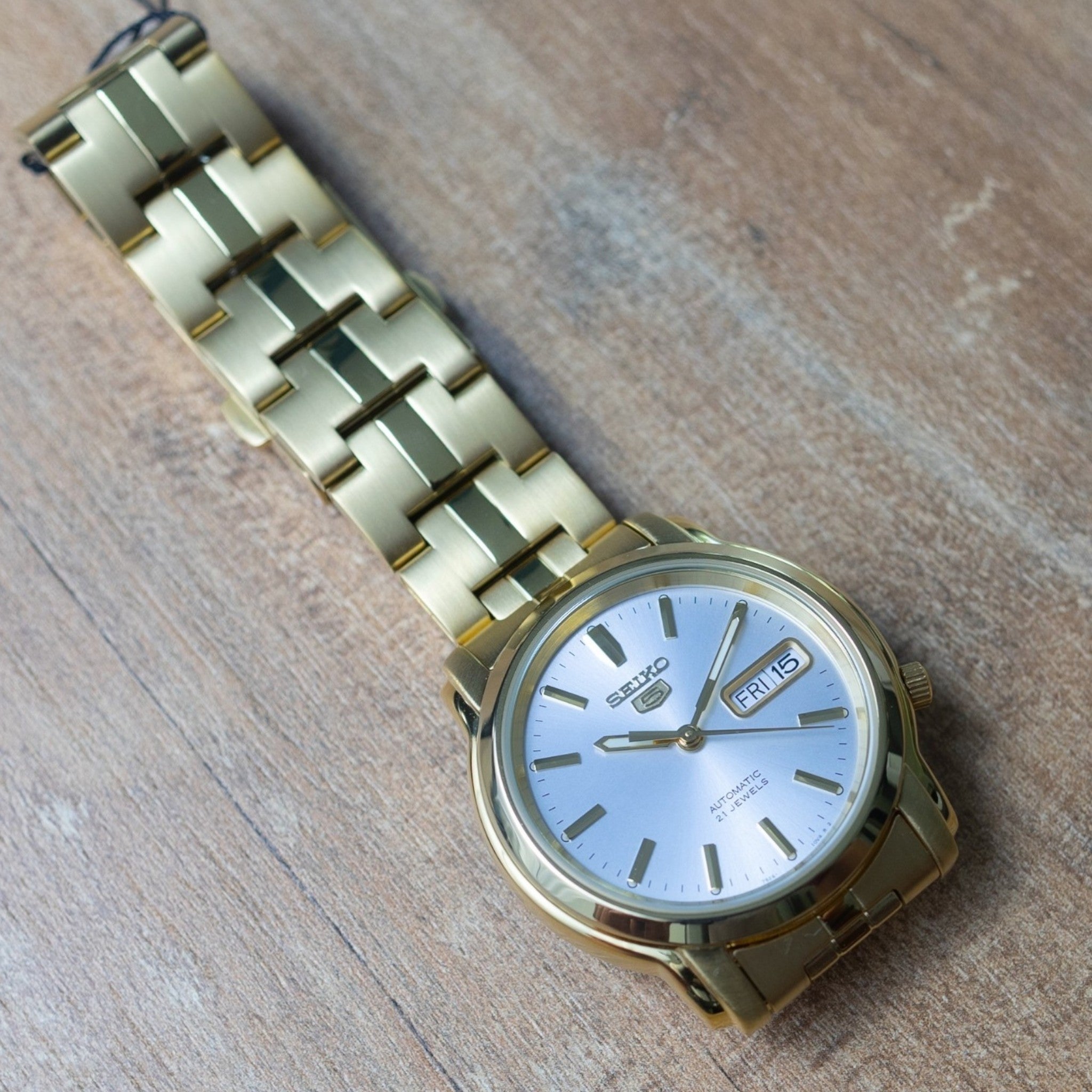 Seiko 5 SNKK74K1 Men's Automatic Silver Gold Watch