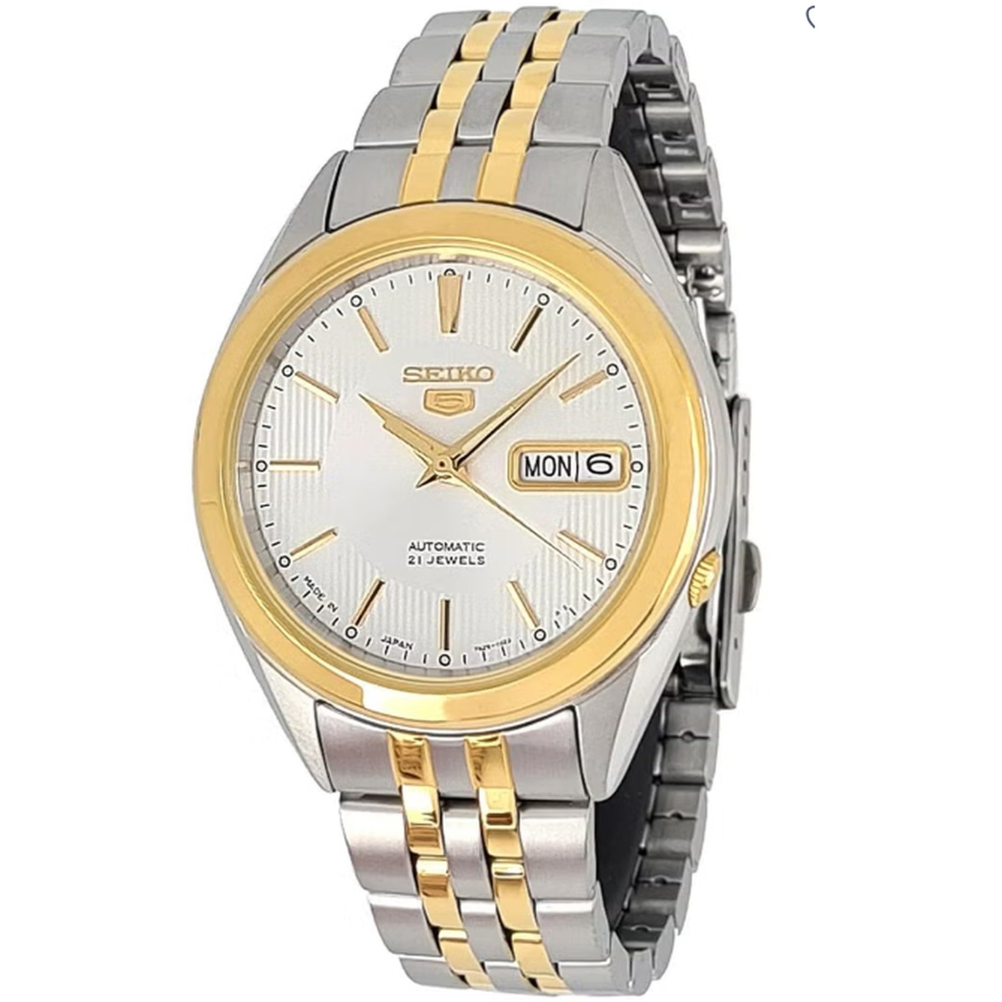 Seiko 5 Men's Automatic Watch SNKL24J1 Silver Gold White